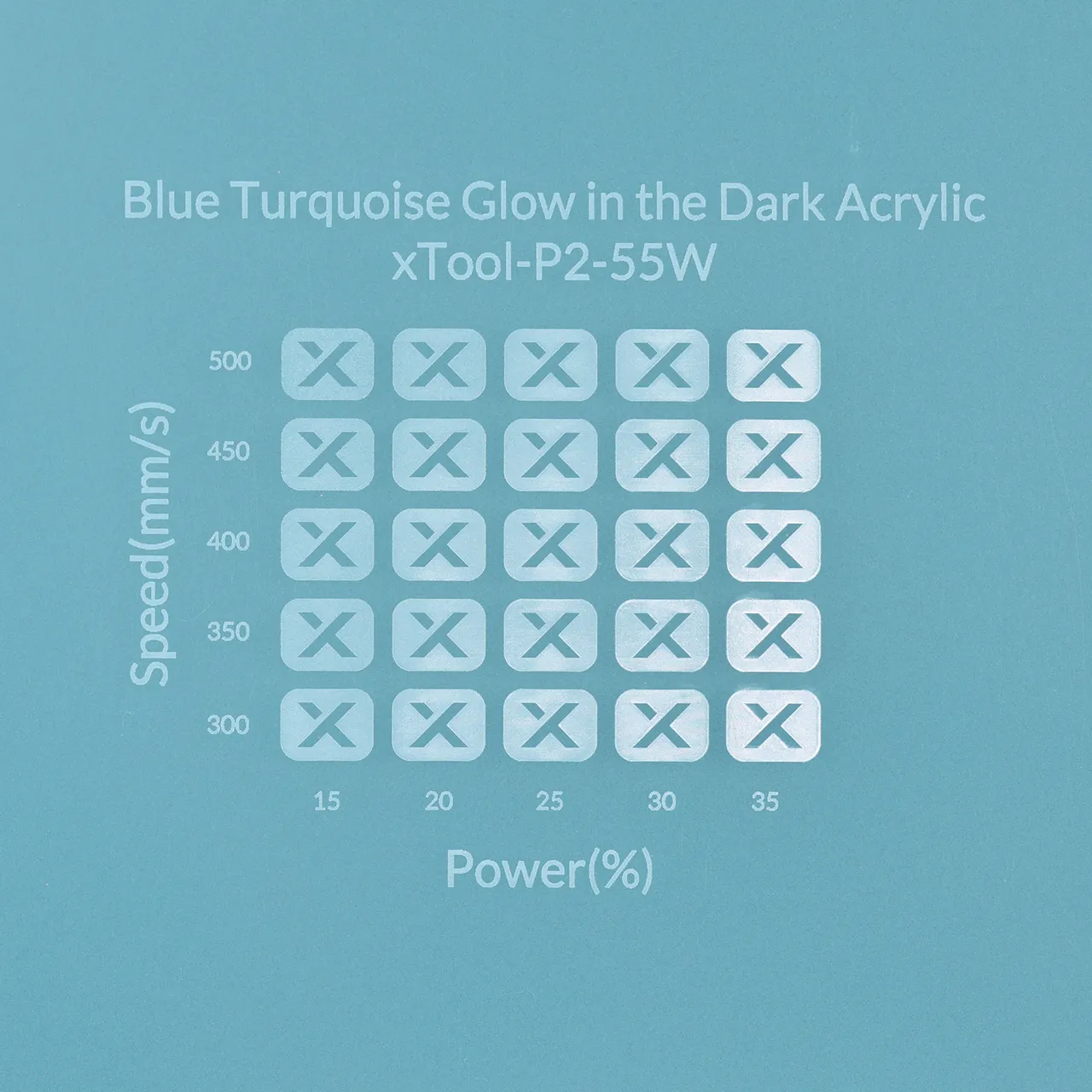 1/8"(3mm) Blue Turquoise Glow in the Dark Acrylic test grid