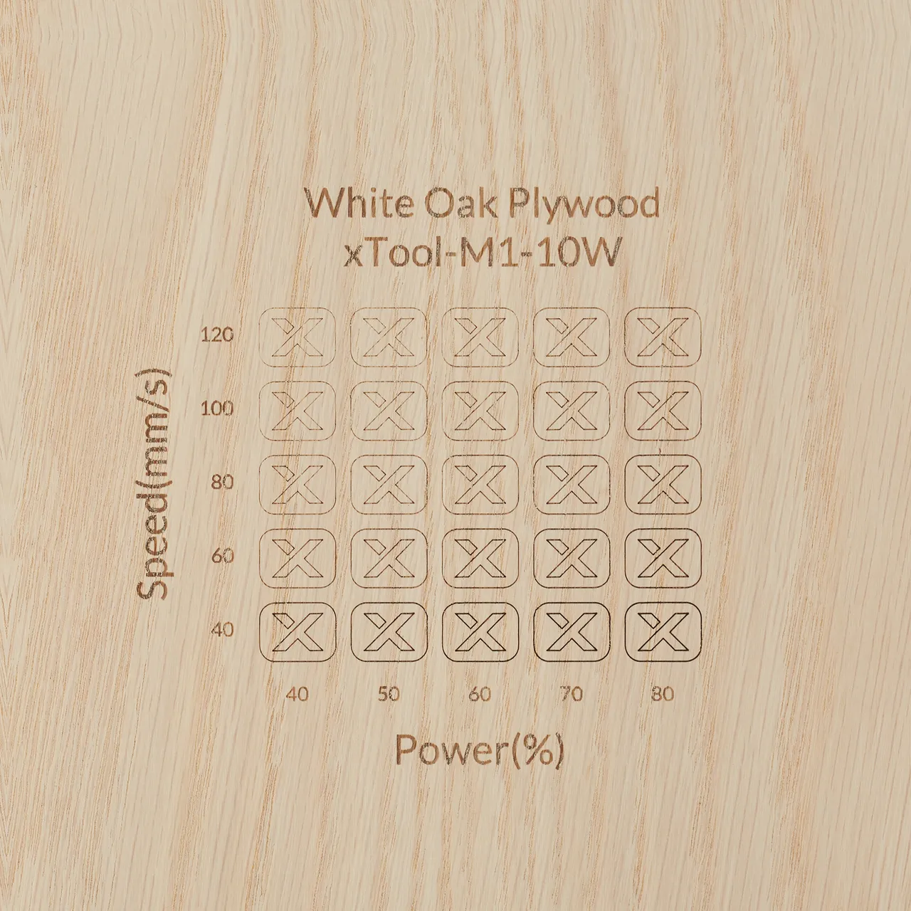 1/4"(6mm) White oak plywood test grid