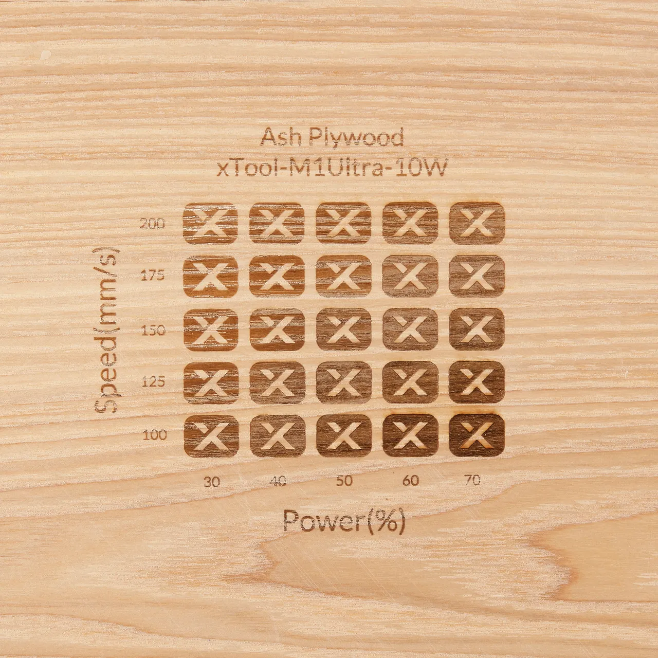 1/8"(3mm) Ash Plywood test grid