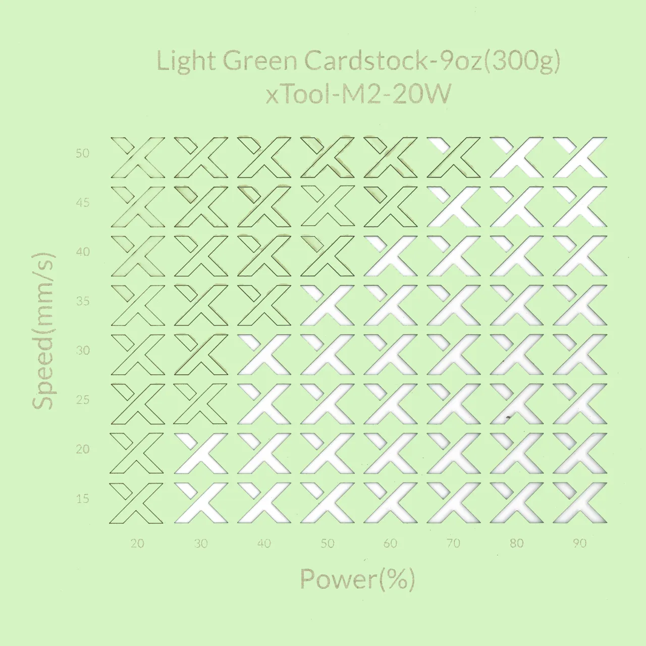 Light Green Cardstock-9oz(300g) test grid