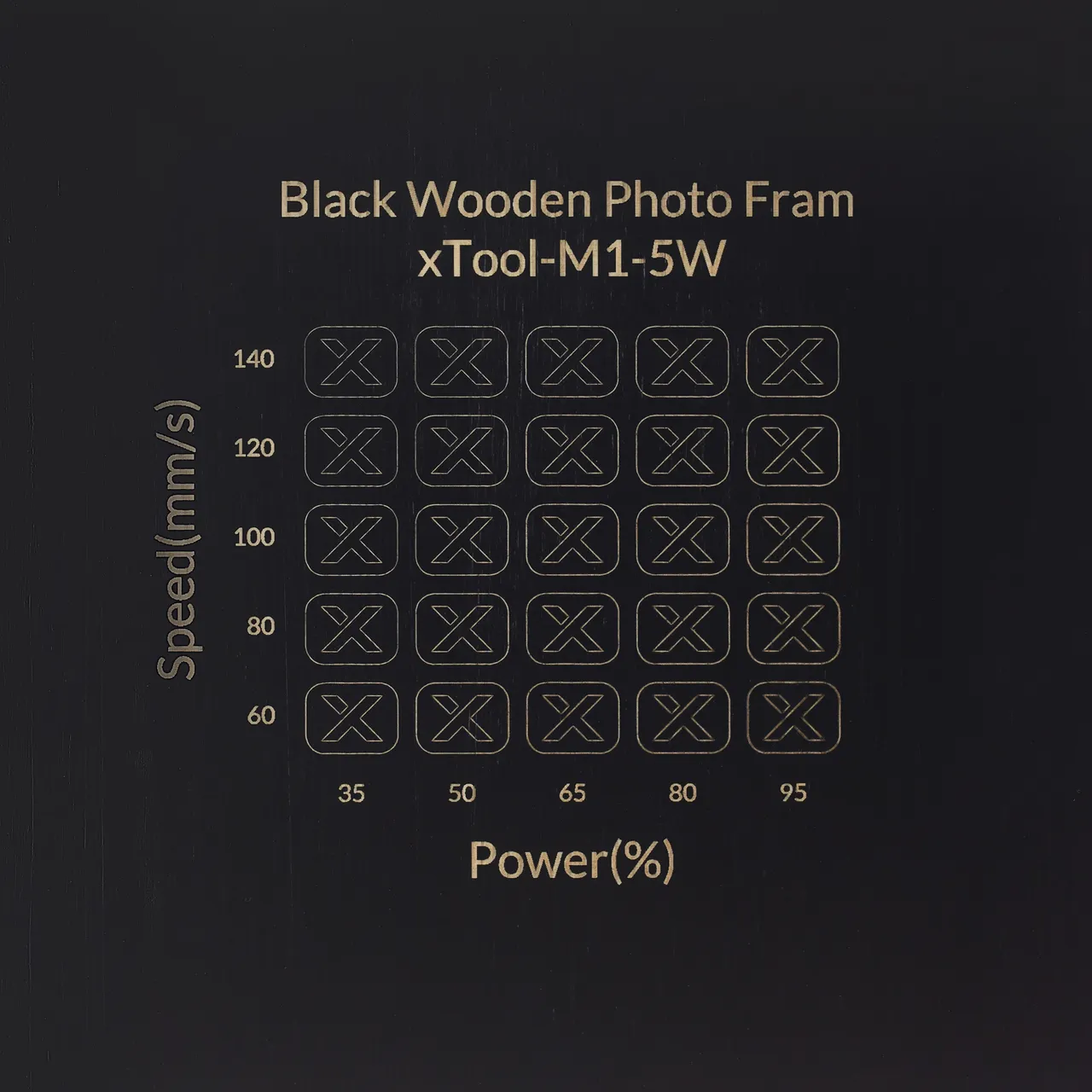 Black Painted Pine Wood test grid