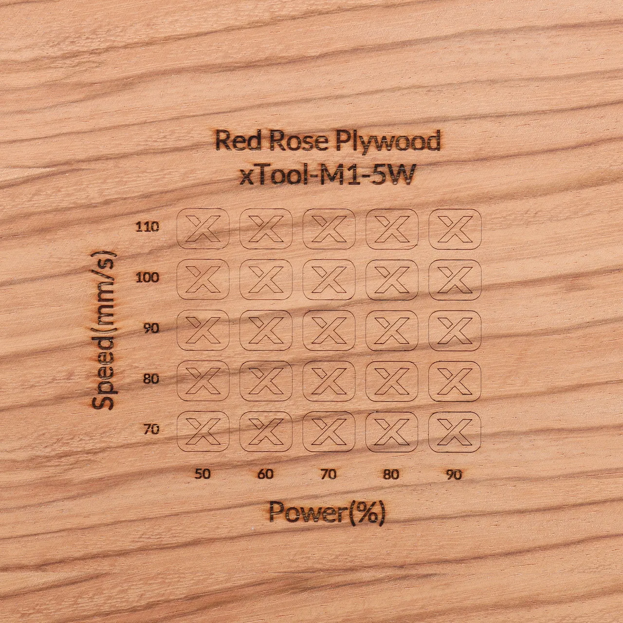 1/8"(3mm) Red Rose Plywood test grid