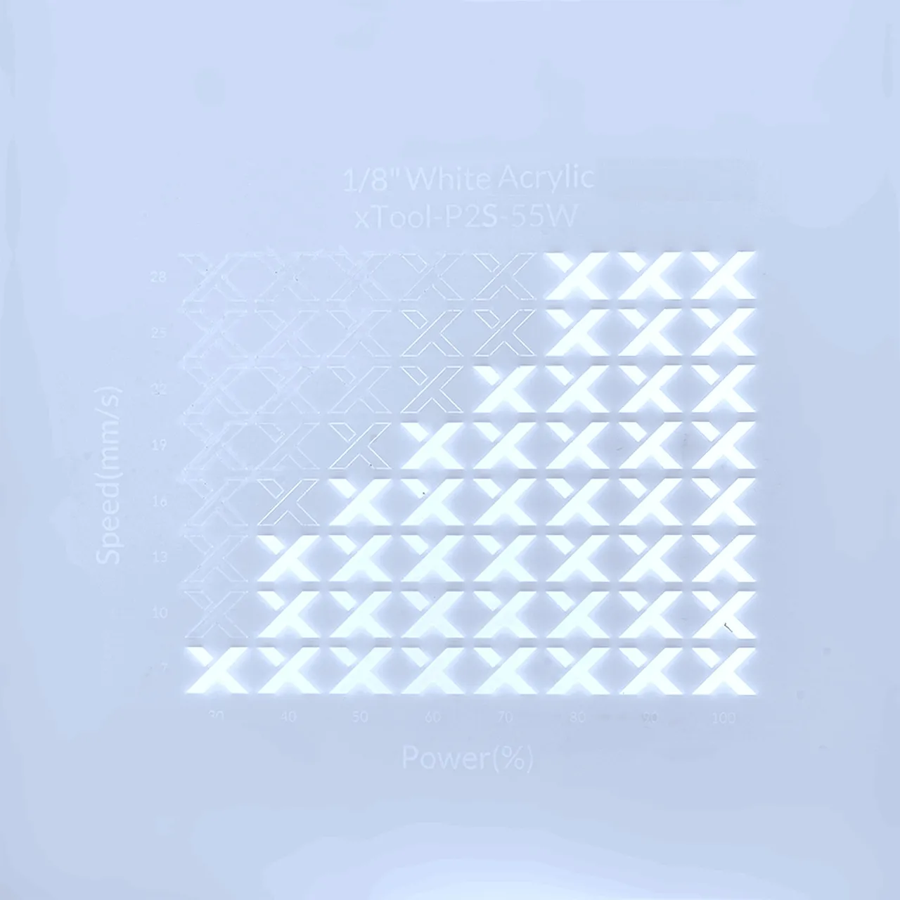 1/8"(3mm) White Acrylic test grid