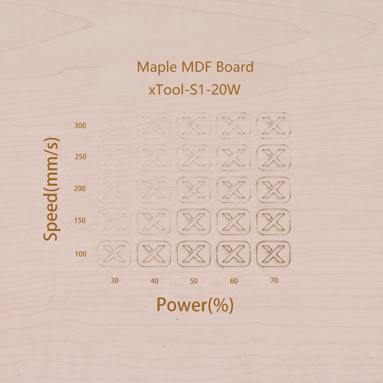 1/8"(3mm) Faux Maple MDF Board test grid