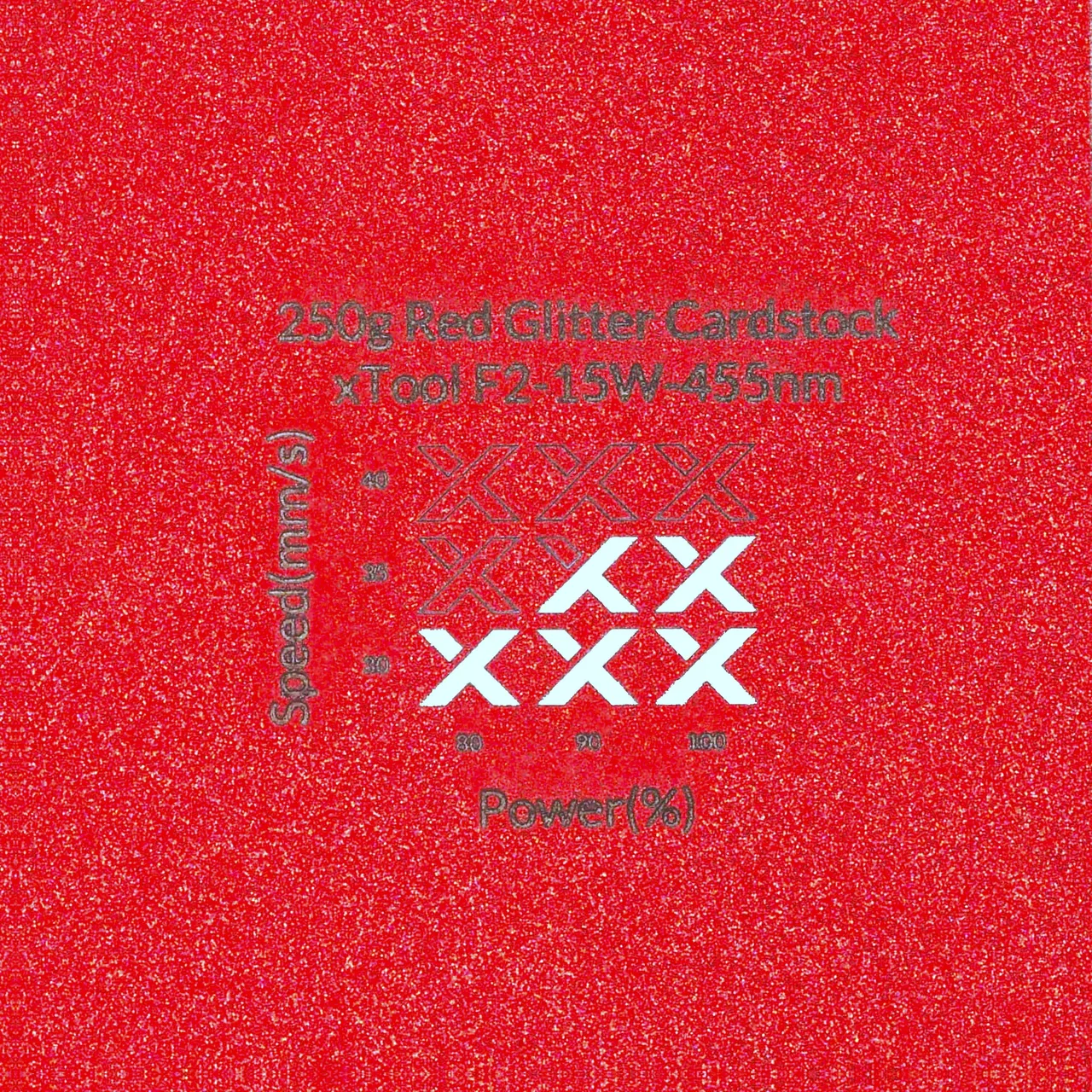Red Glitter Cardstock-7oz(250g) test grid