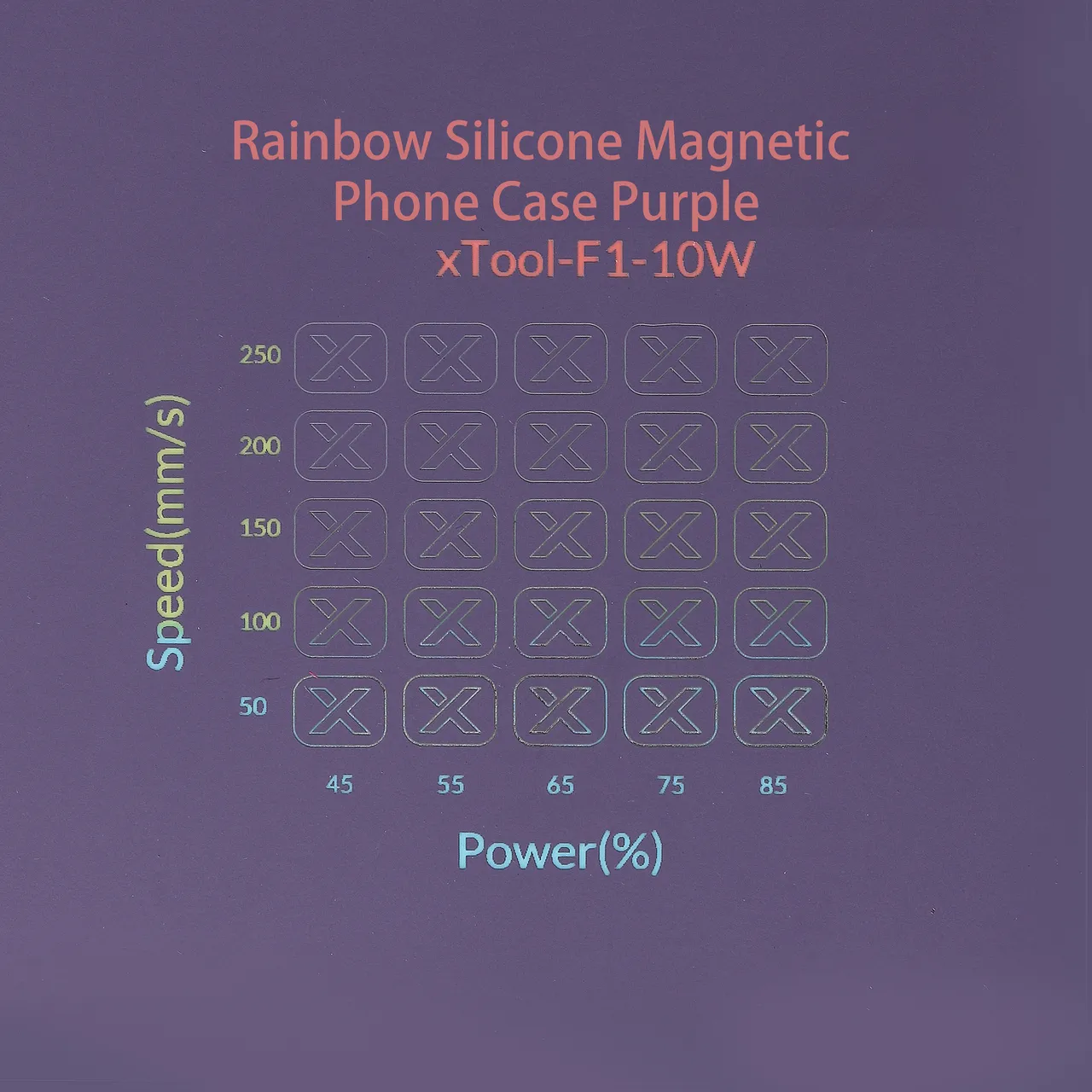 Rainbow Silicone Magnetic Phone Case Purple test grid
