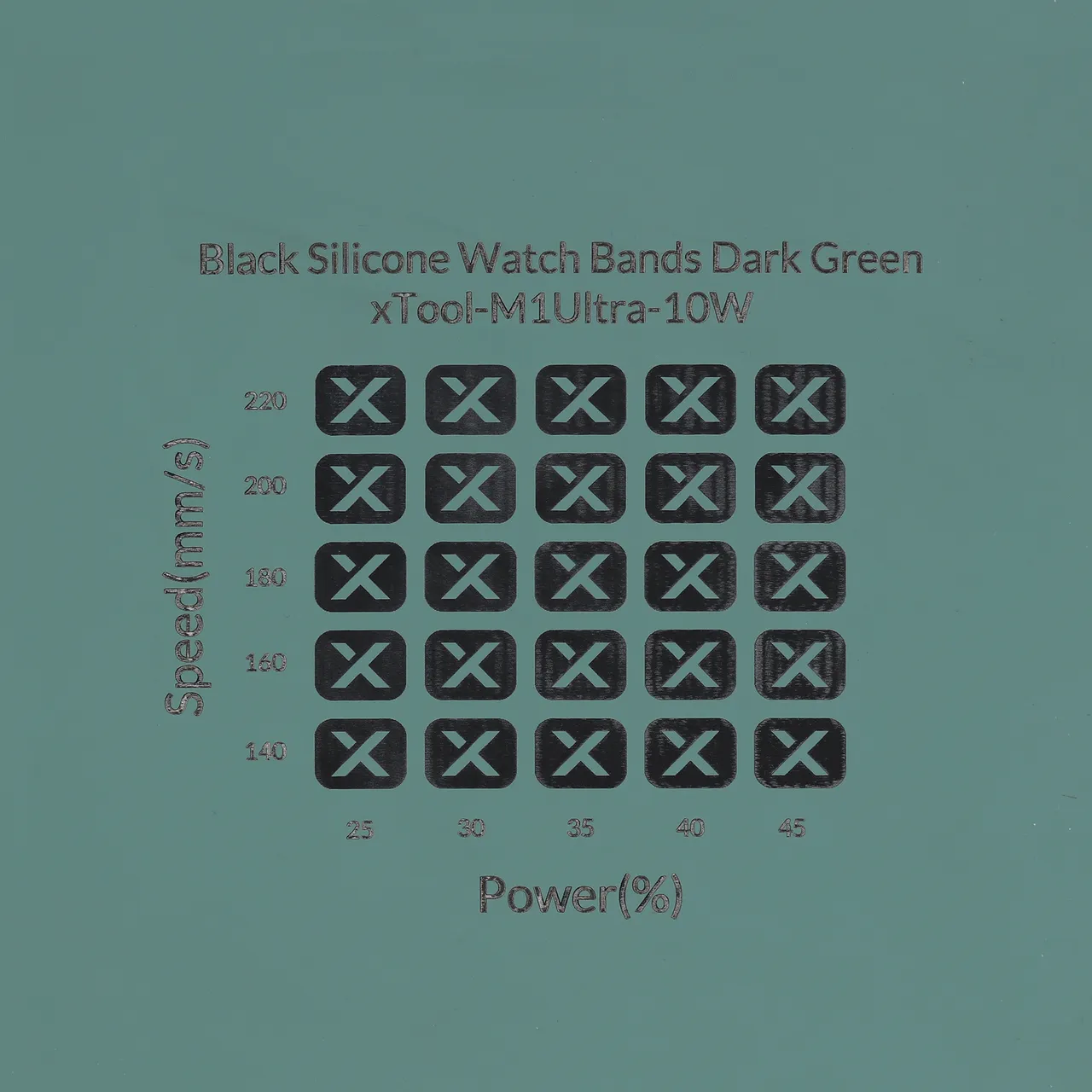Dark Green to Black Silicone test grid