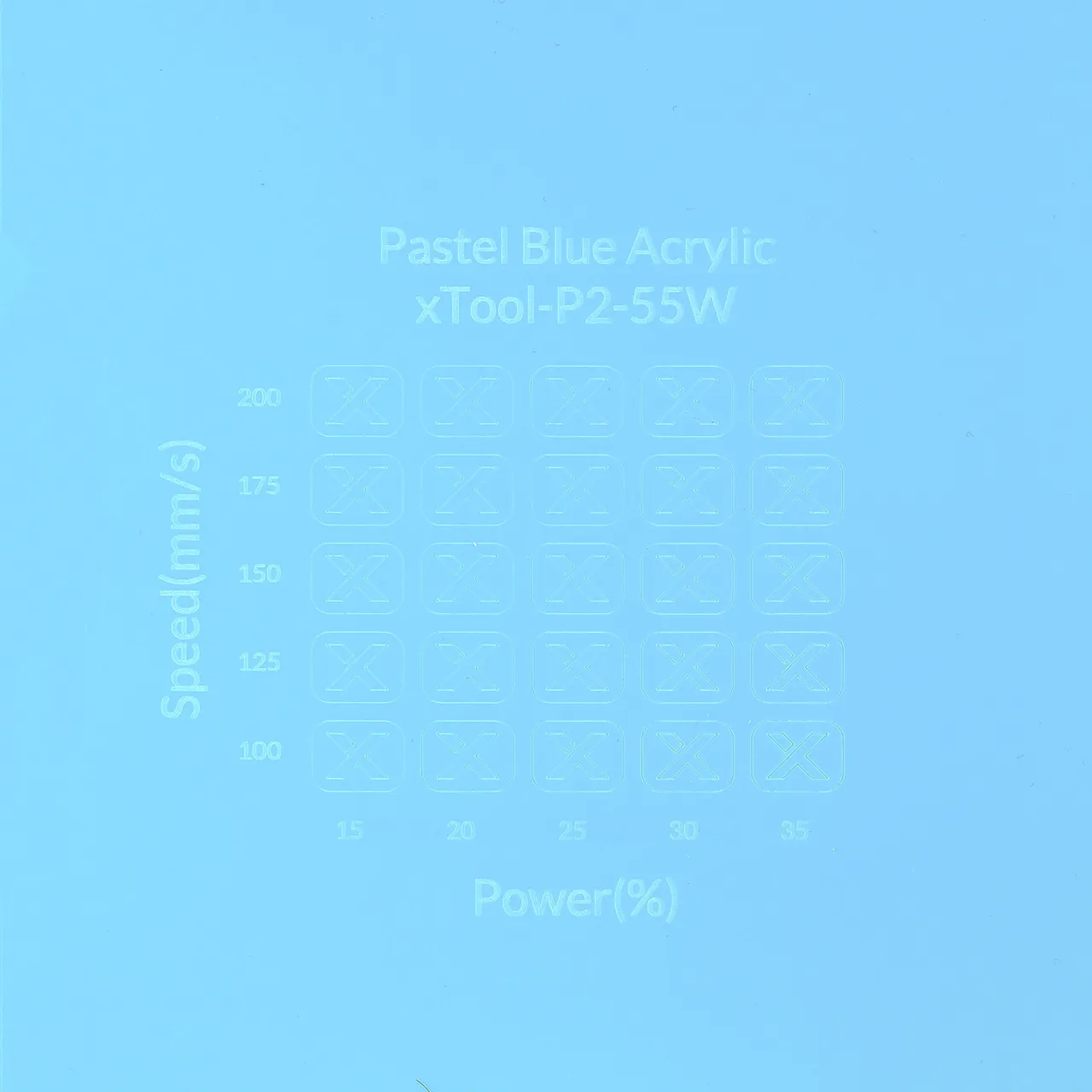 1/8"(3mm) Pastel Blue Acrylic test grid