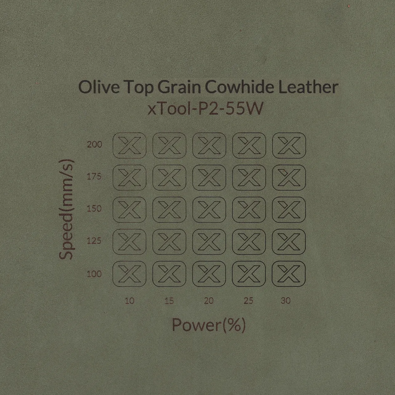 Olive Green Leather Wide Keychain test grid