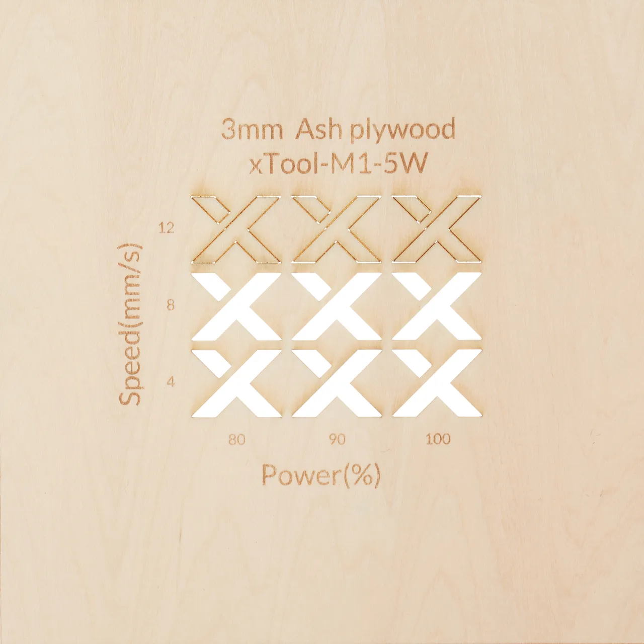 1/8"(3mm) White Ash Plywood test grid