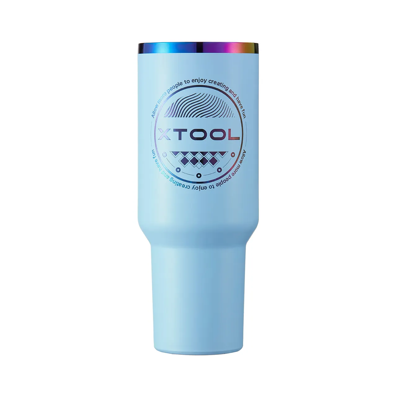 30oz(887ml) Pastel Blue to Iridescent Tumbler with Handle and Straw test grid