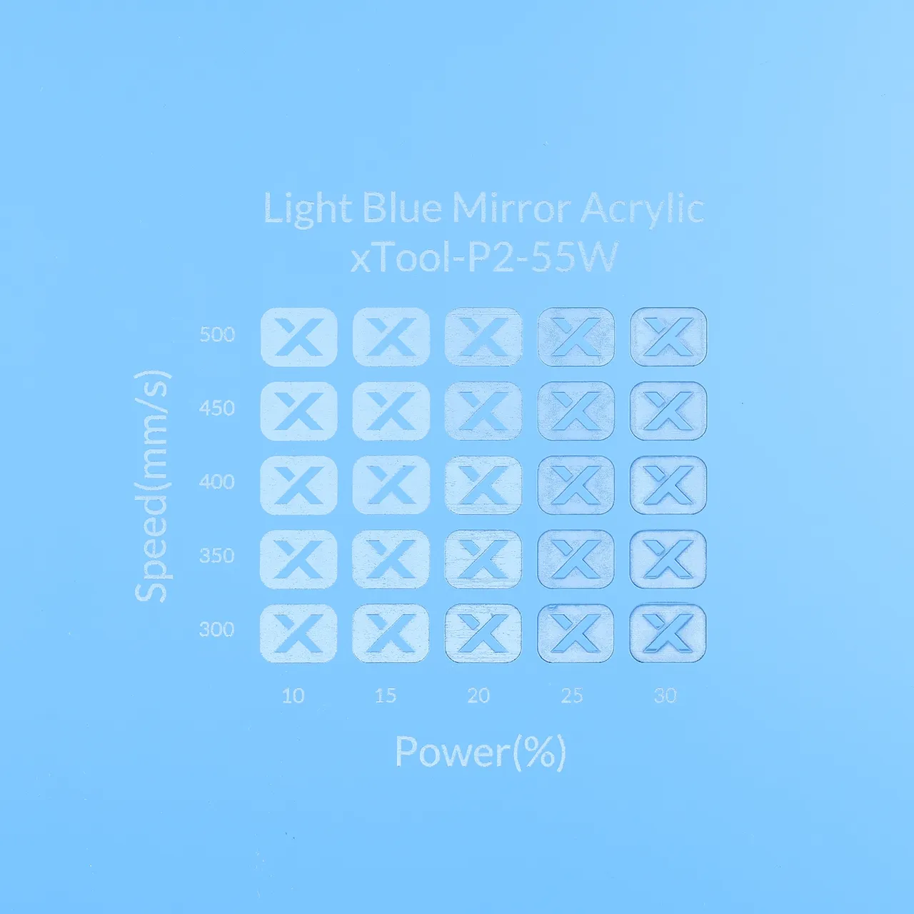 1/8"(3mm) Light Blue Mirror Acrylic test grid