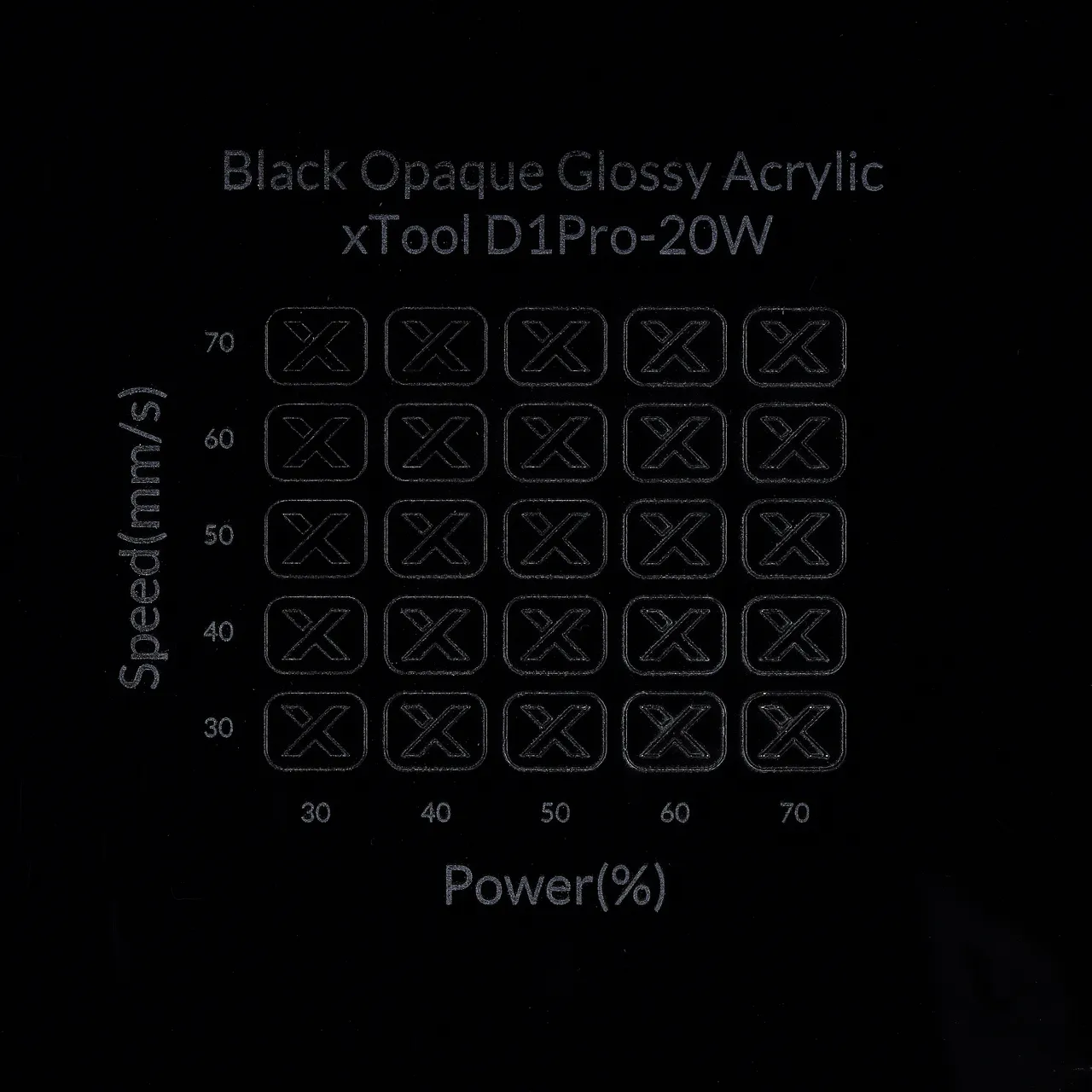 3/64"(1mm) Black Acrylic test grid