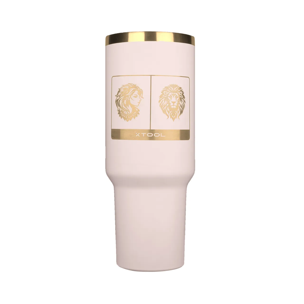 Pink To Gold Stainless Steel Tumbler with Handle(40oz) test grid