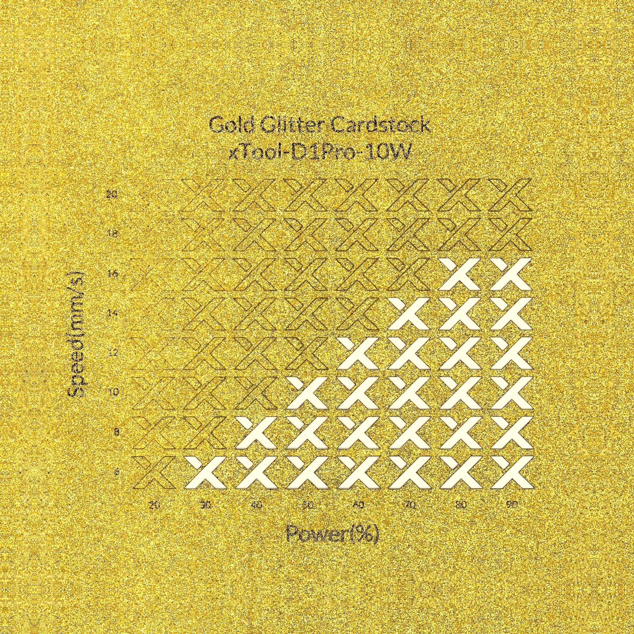 Gold Glitter Cardstock-7oz(250g) test grid