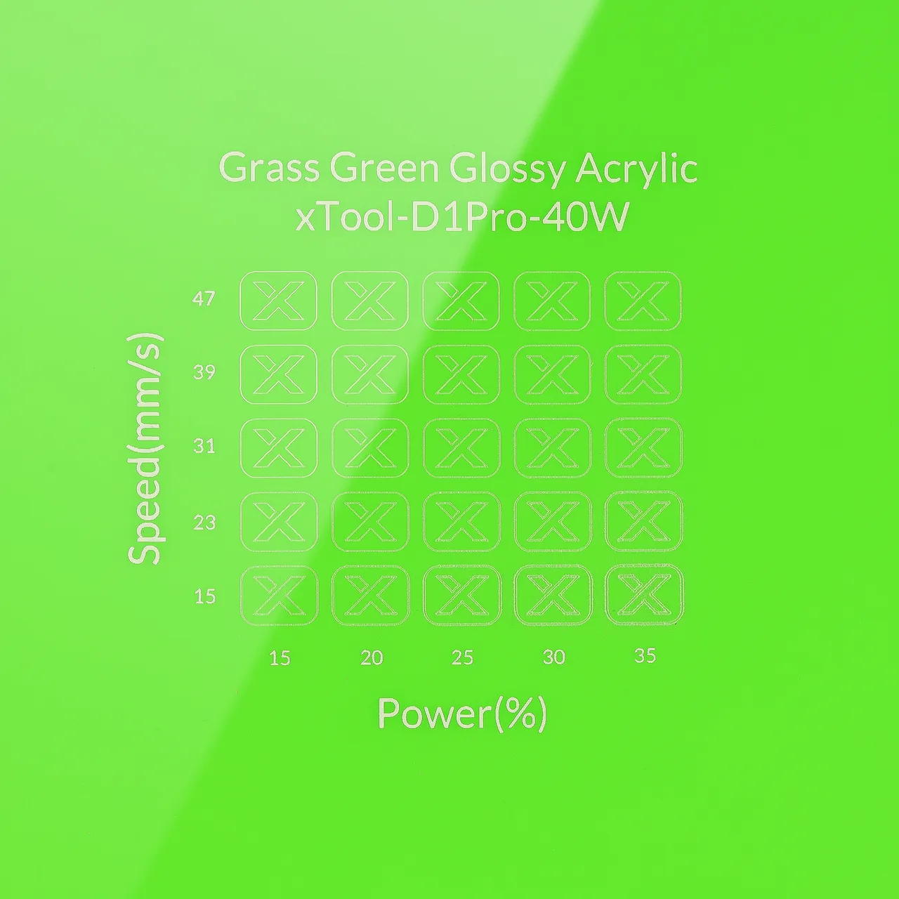1/8"(3mm) Grass Green Acrylic test grid