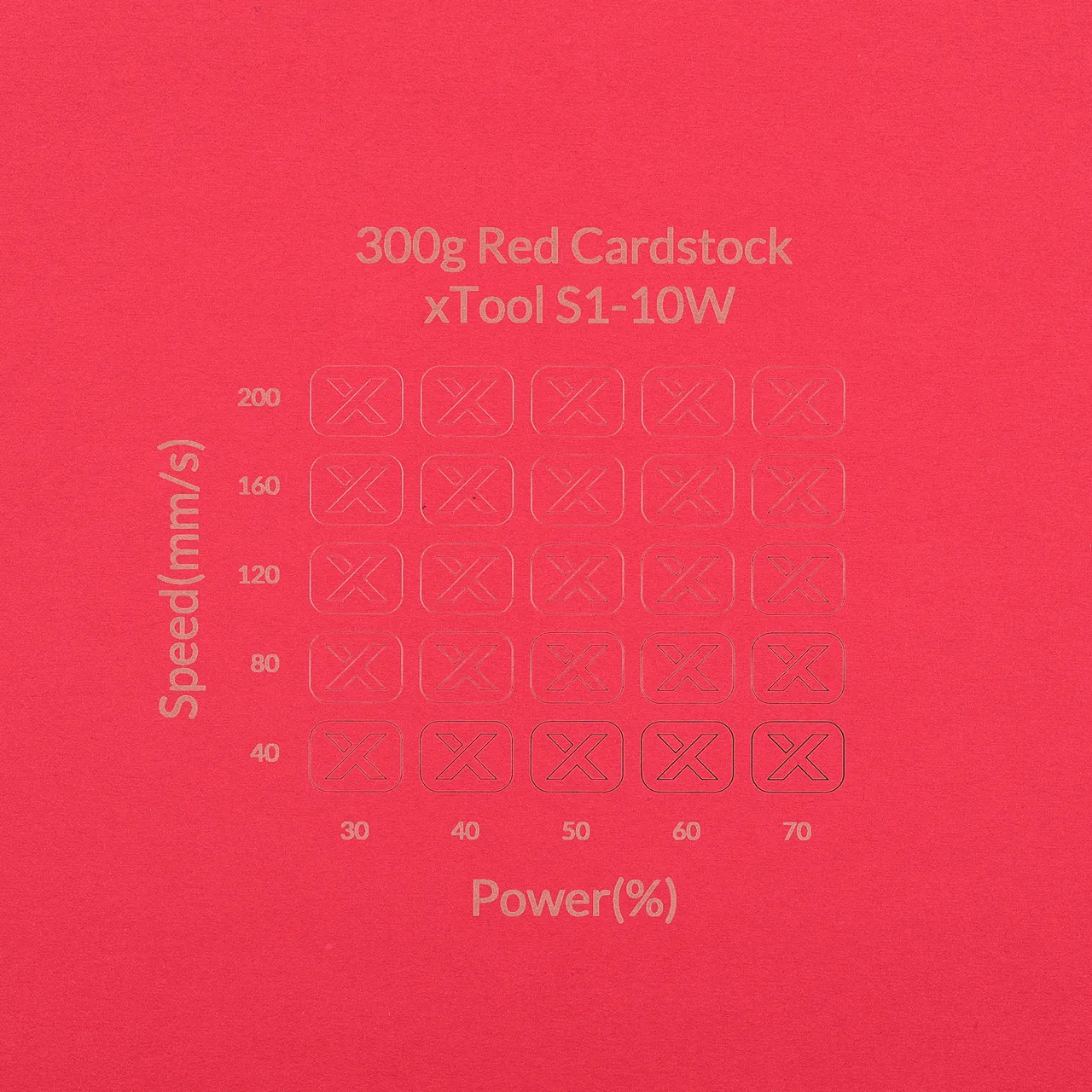Red Cardstock-9oz(300g) test grid
