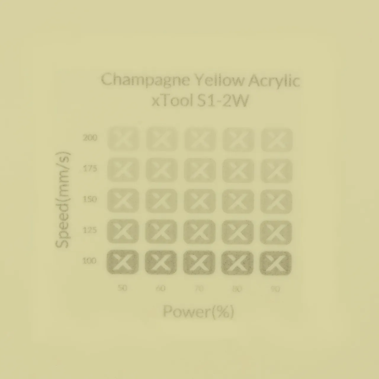 1/8"(3mm) Champagne Yellow Acrylic test grid