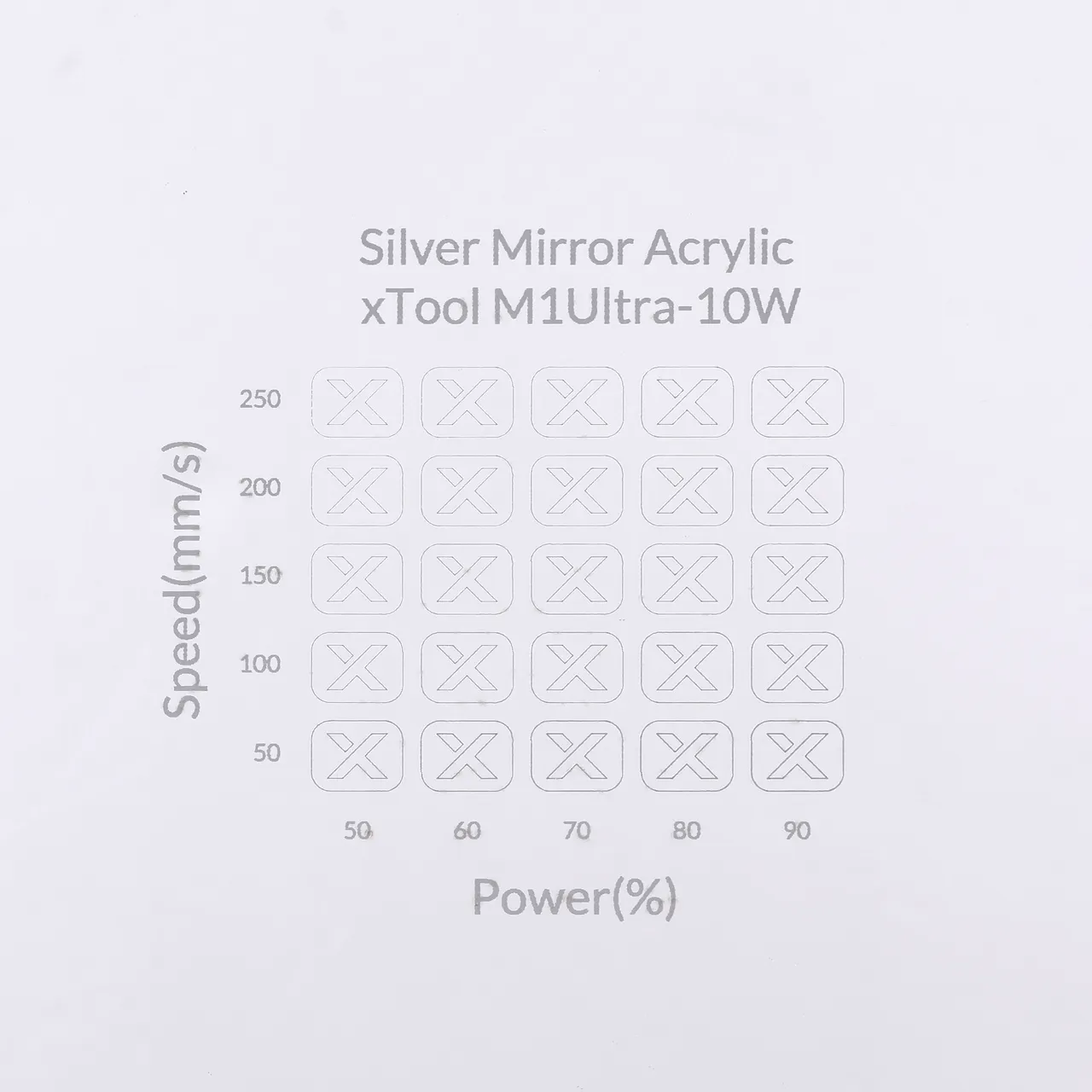 1/8"(3mm) Silver Mirror Acrylic test grid
