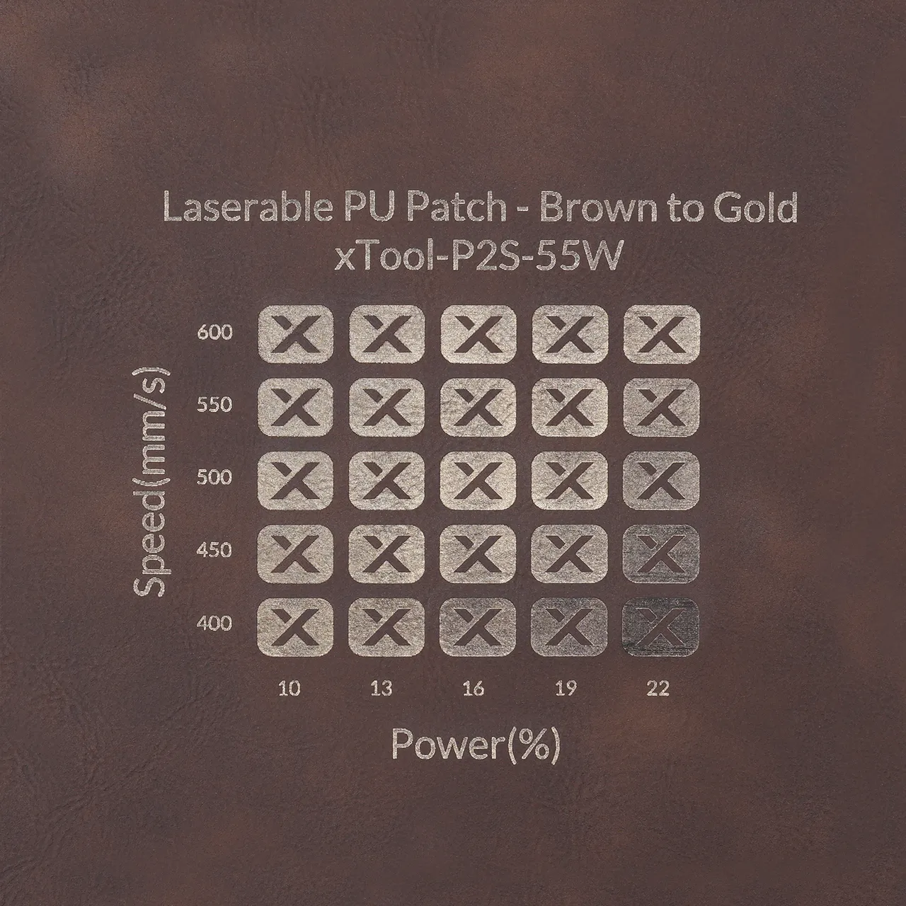 Brown to Gold Laserable Leatherette Passport Holder test grid