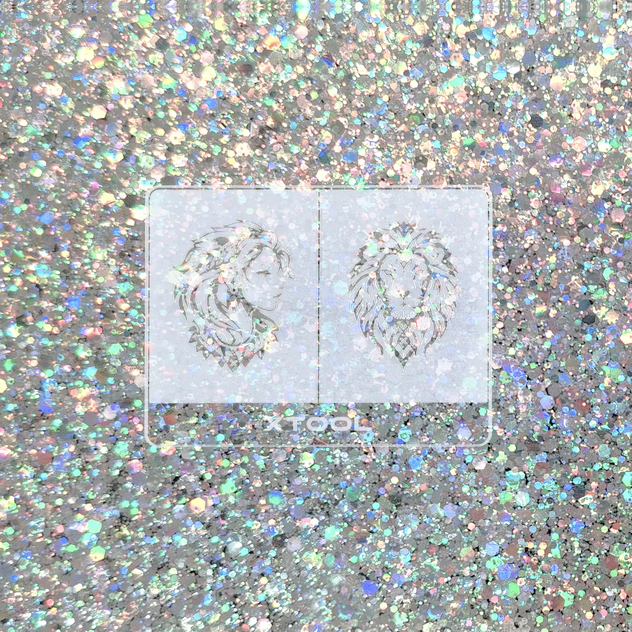 1/8"(3mm) Silver Sparkle Glitter Acrylic test grid