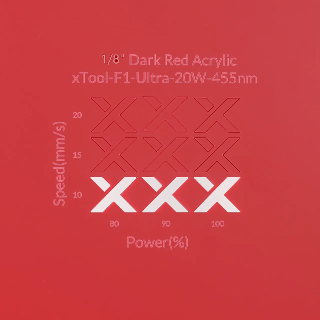 1/8"(3mm) Dark Red Acrylic test grid