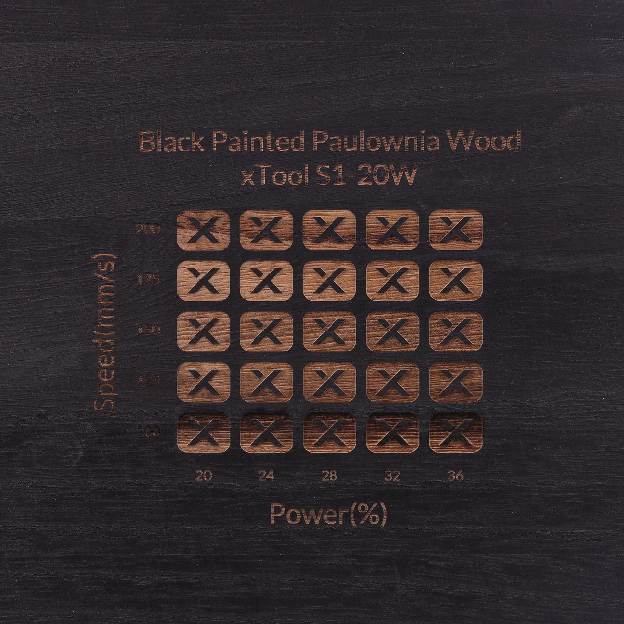 Black Painted Paulownia Wood test grid