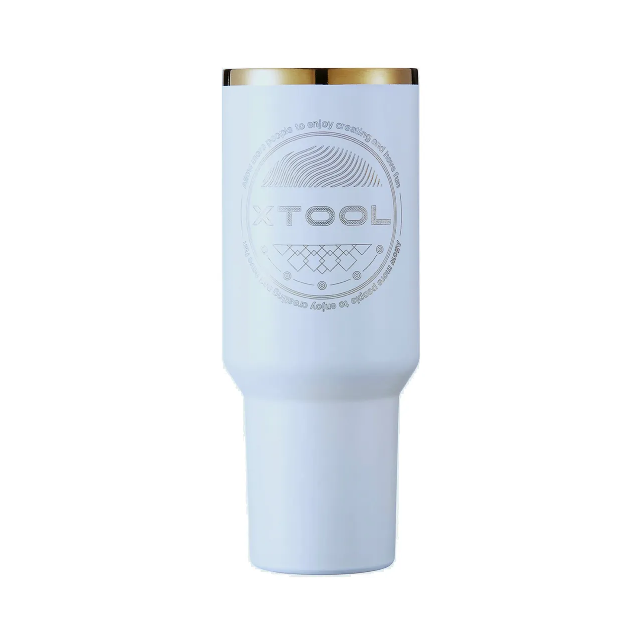 40oz(1183ml) Light Blue Grey to Gold Tumbler with Removable Handle