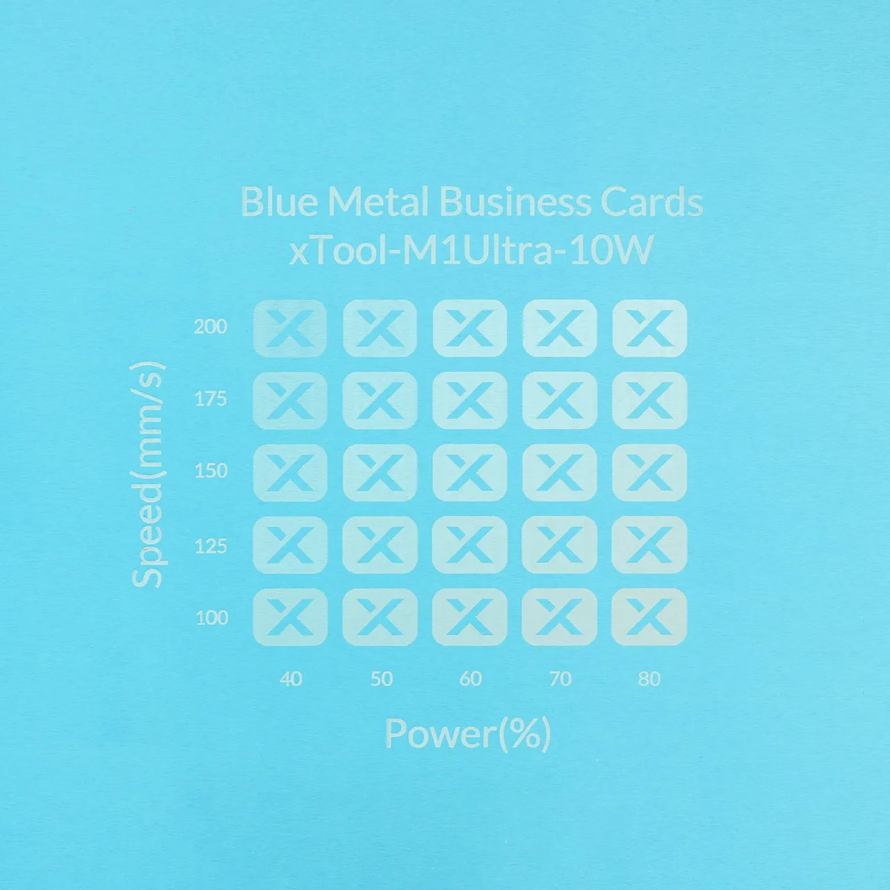Blue Metal Business Card test grid