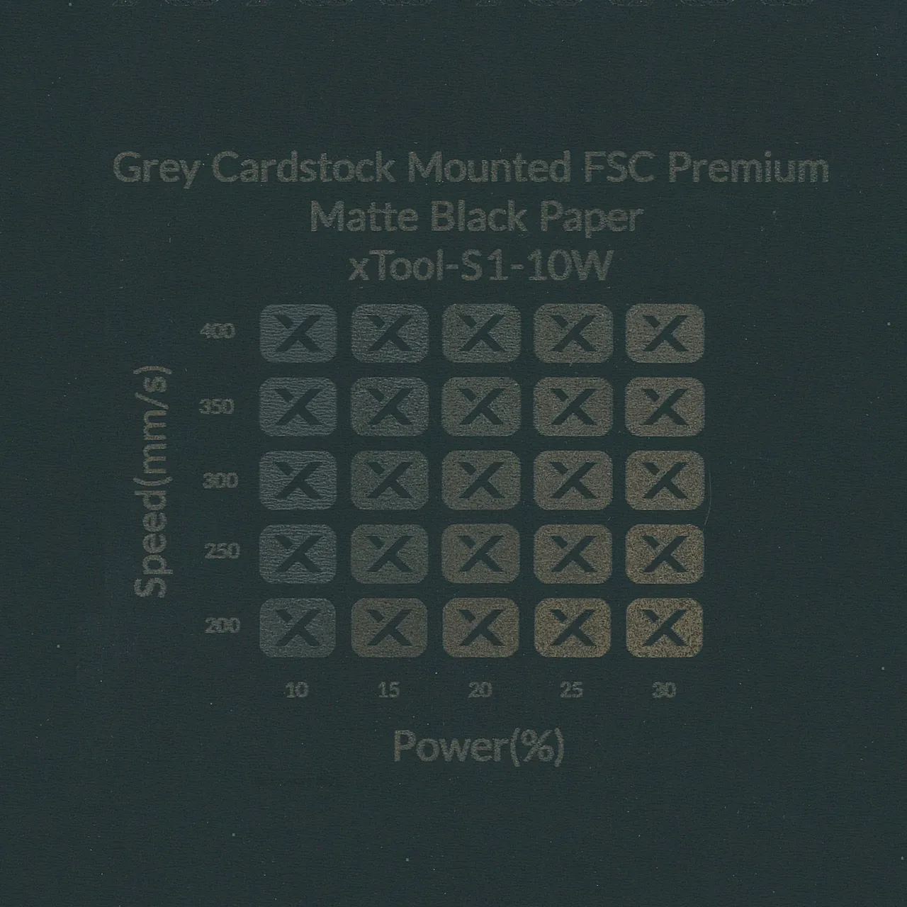 Grey Cardstock Mounted FSC Premium Matte Black Paper-35.5oz(1200g) test grid