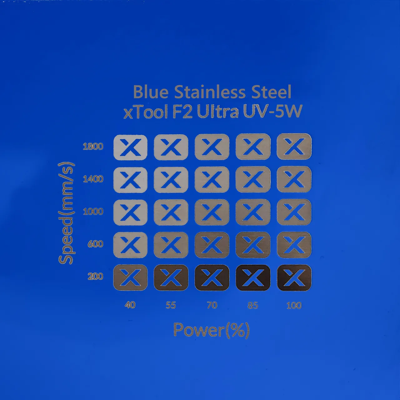 Blue Stainless Steel Bone Dog Tag test grid