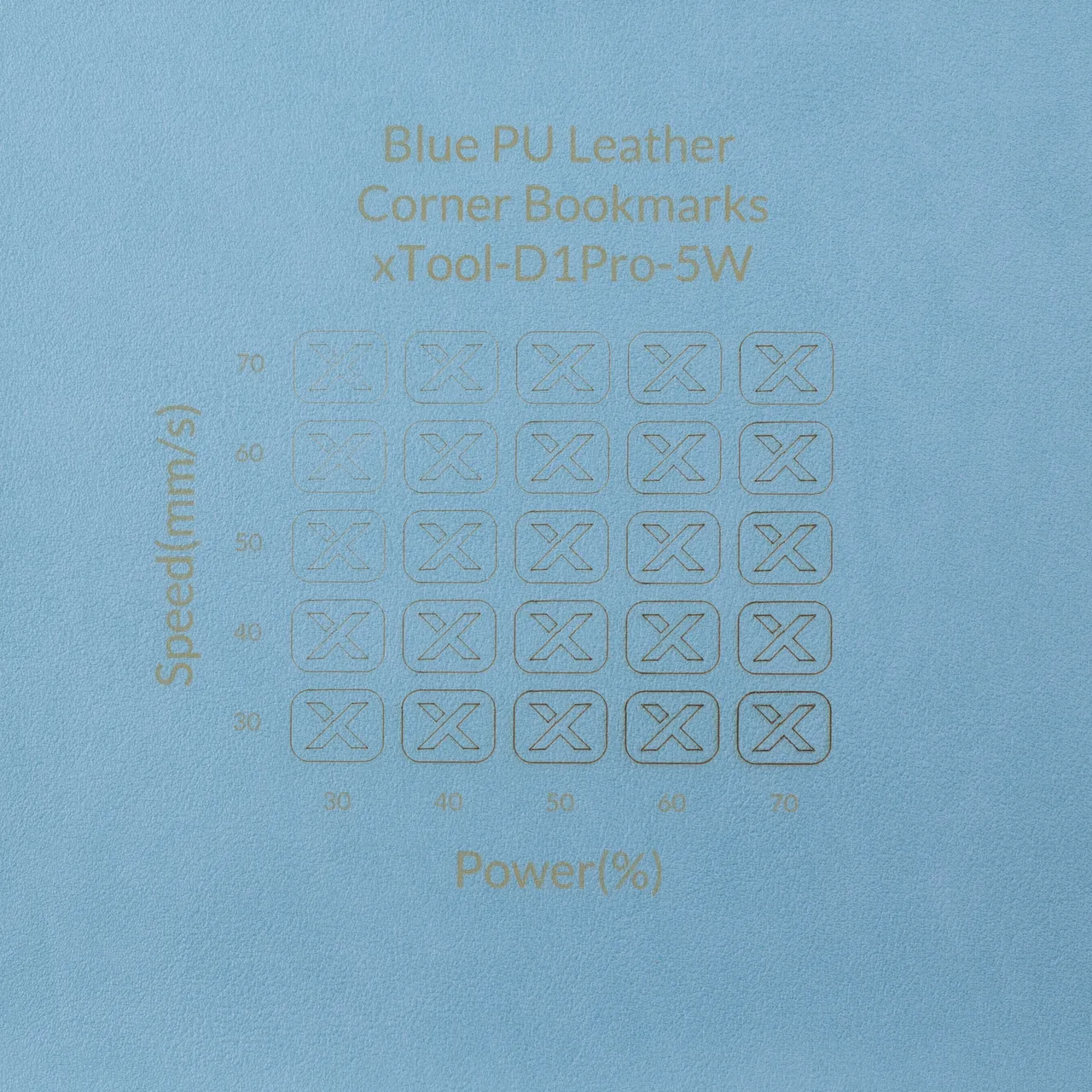 PU Leather Corner Bookmarks_Fan Sky Blue test grid