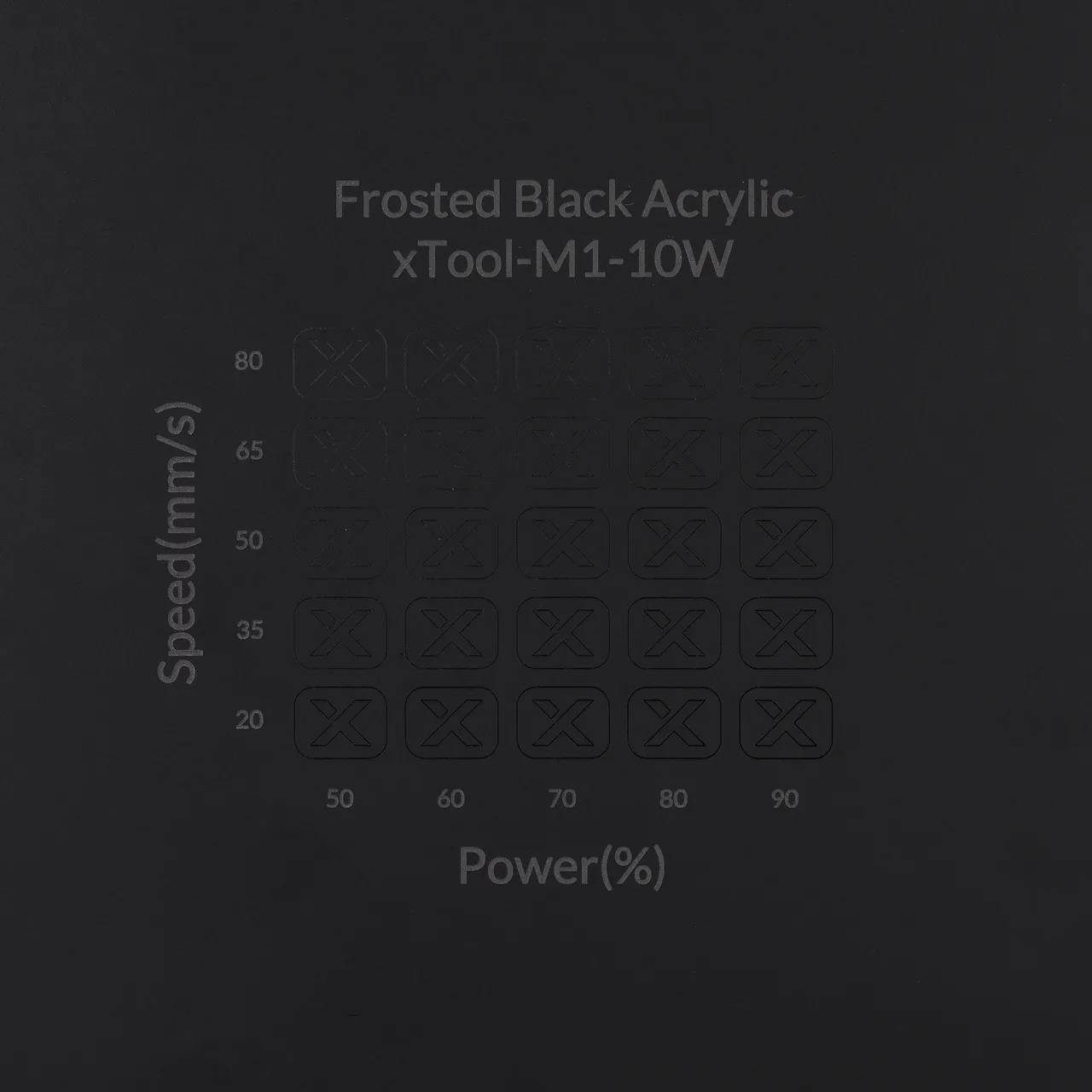 1/8"(3mm) Frosted Black Acrylic test grid