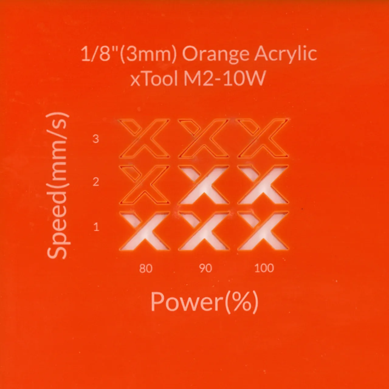 1/8"(3mm) Carrot Orange Acrylic test grid