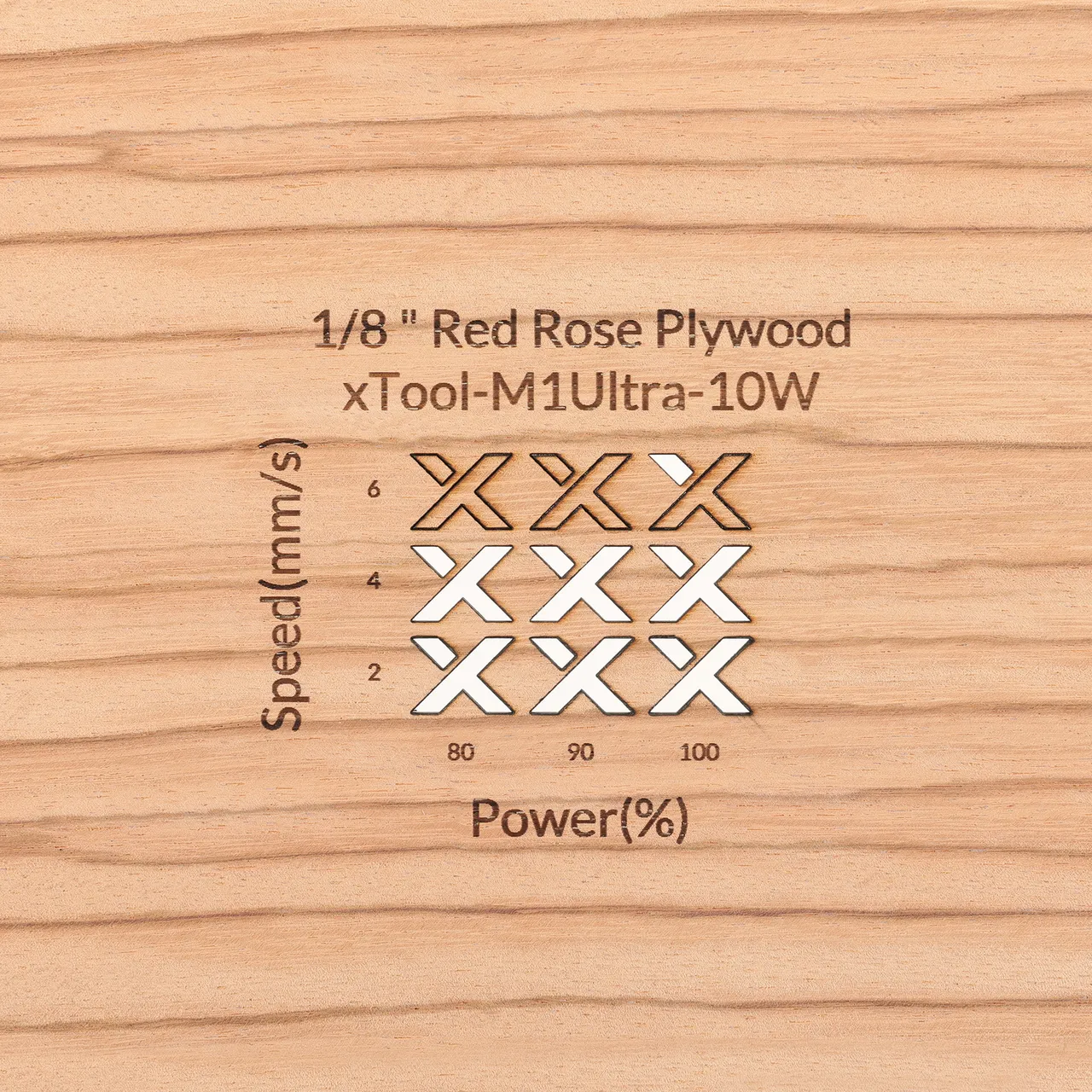 1/8"(3mm) Red Rose Plywood test grid