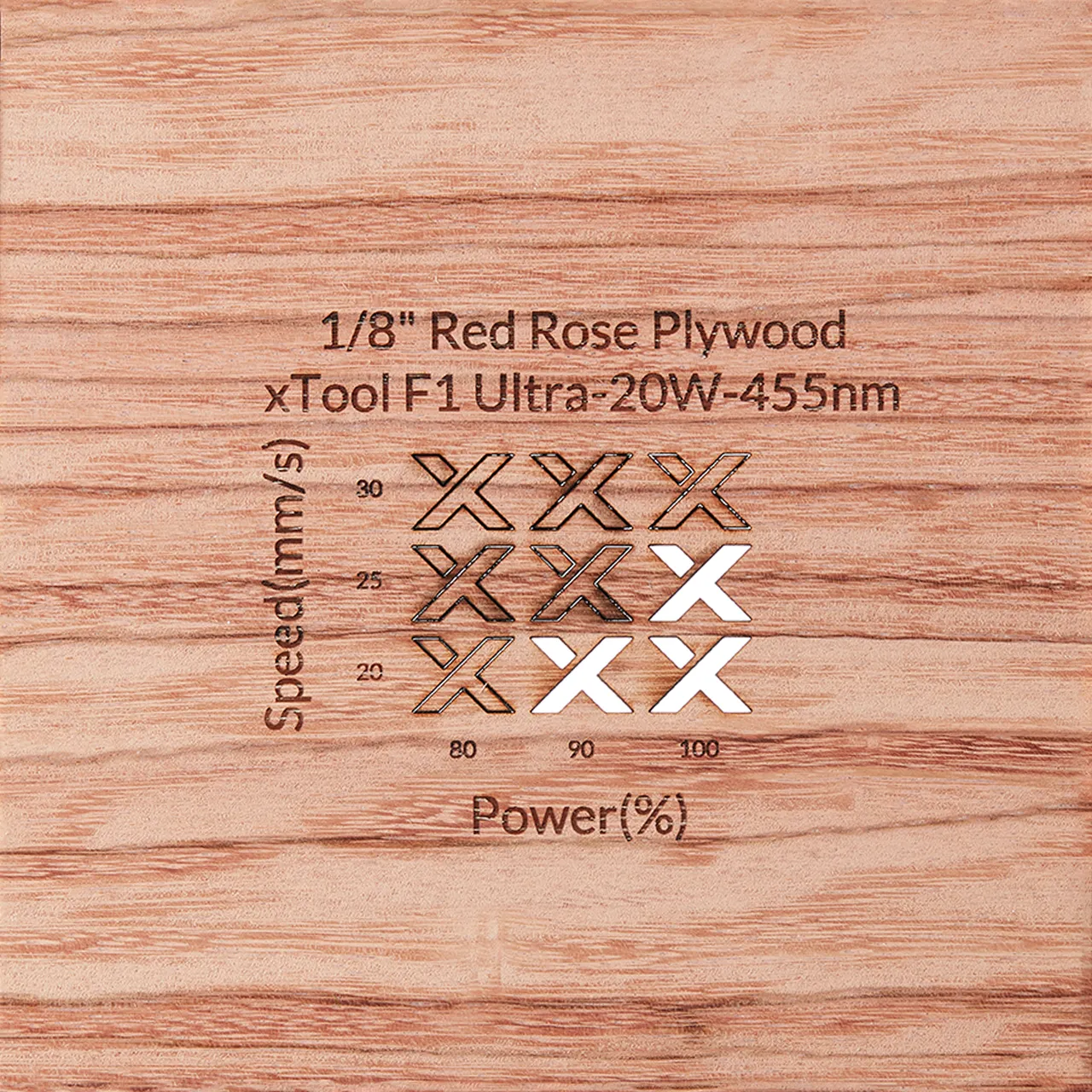 1/8"(3mm) Red Rose Plywood test grid