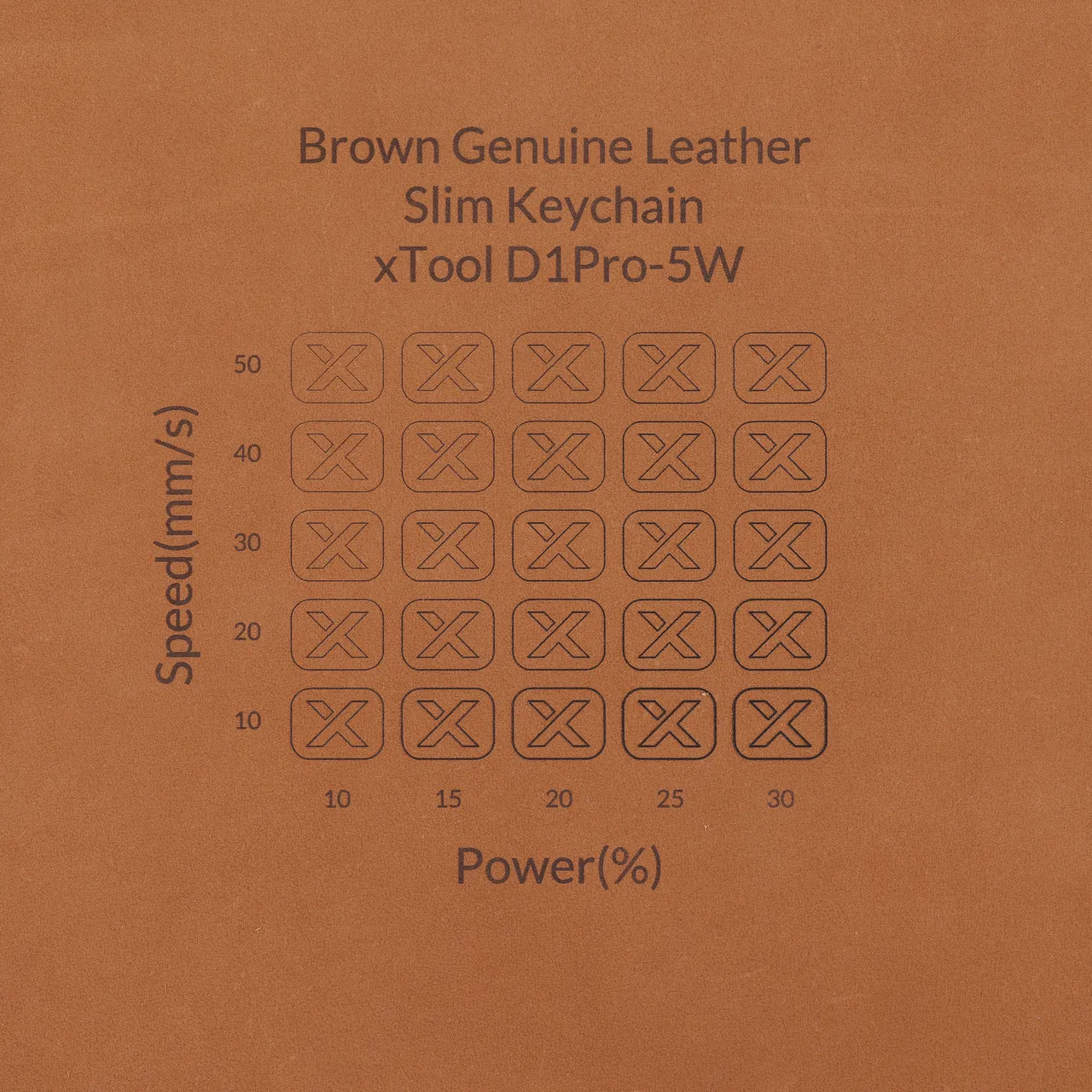 Brown Top Grain Cowhide Leather test grid