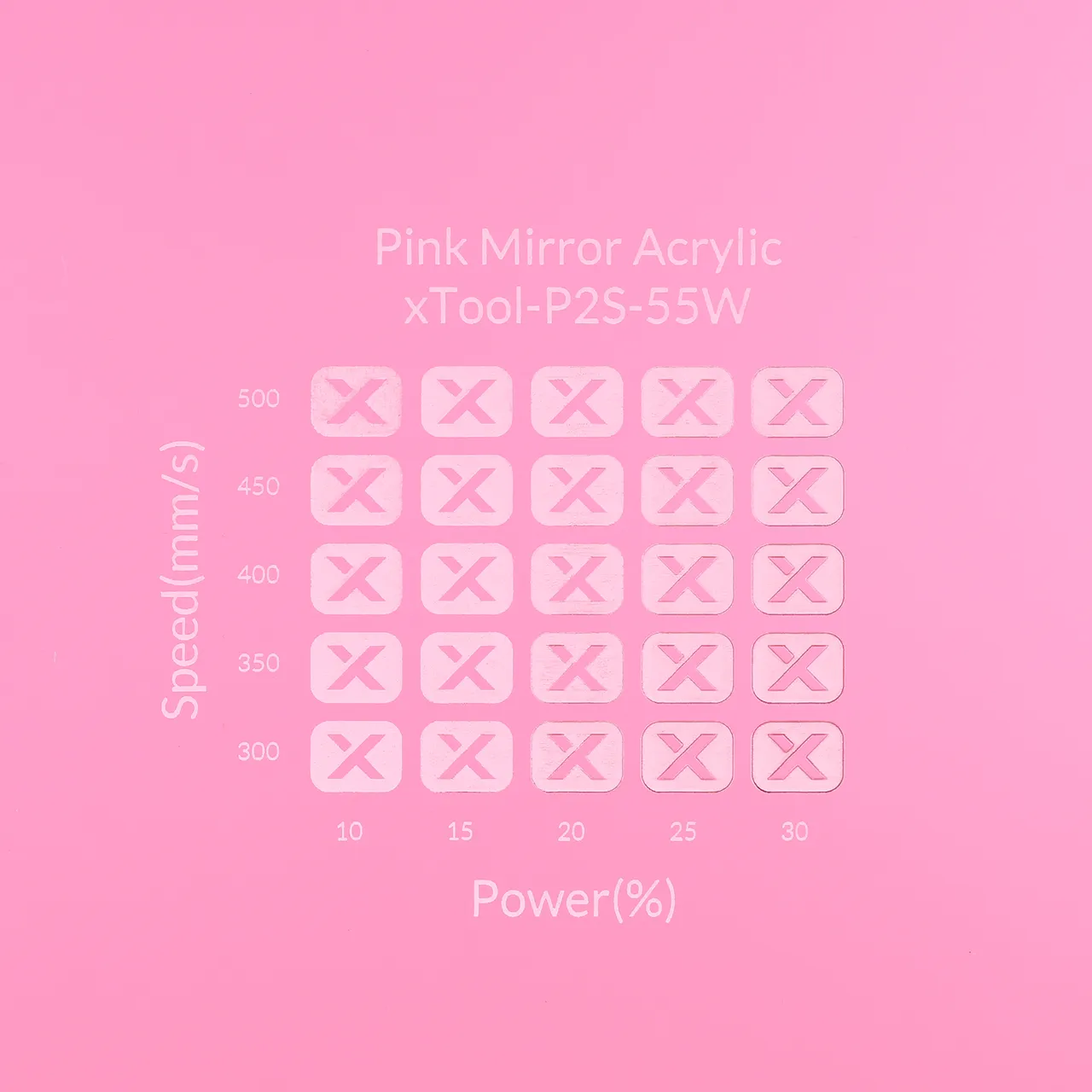 1/8"(3mm) Pink Mirror Acrylic test grid