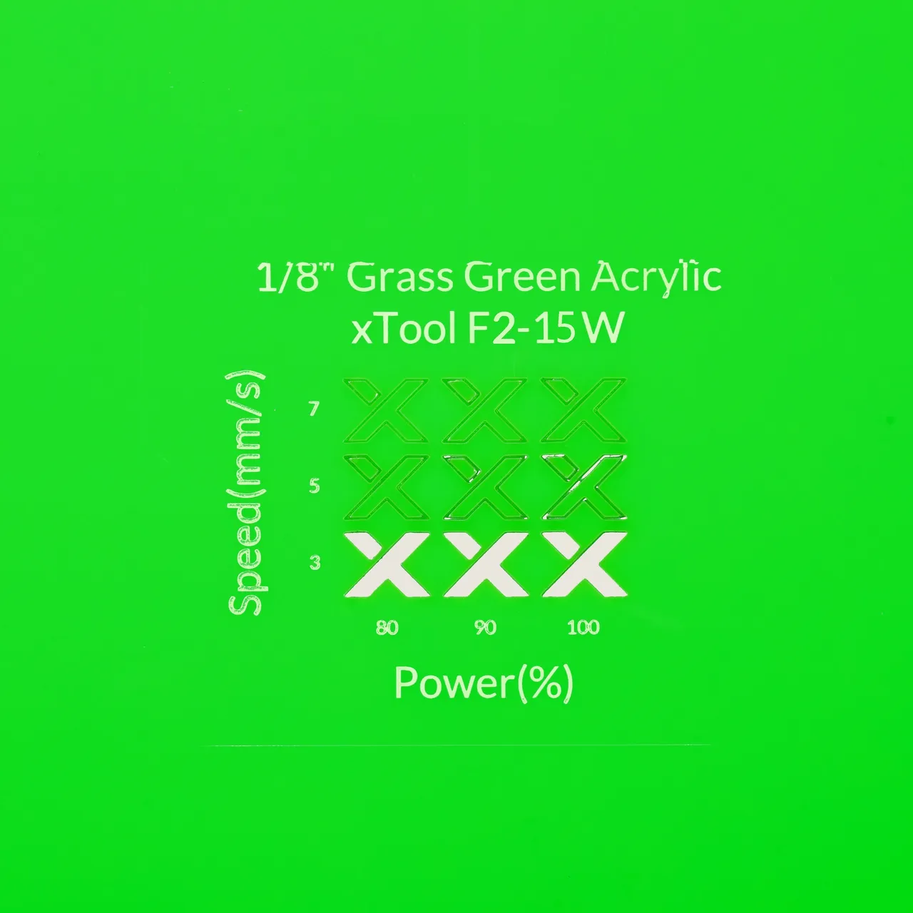 1/8"(3mm) Grass Green Acrylic test grid