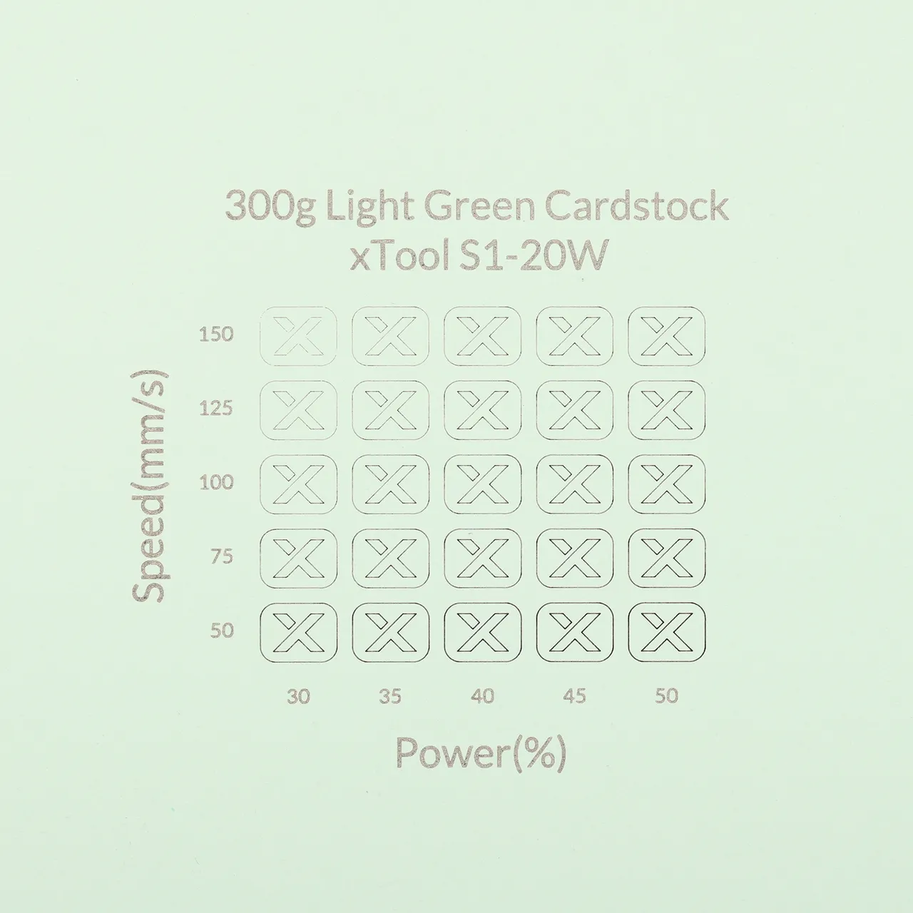 Light Green Cardstock-9oz(300g) test grid