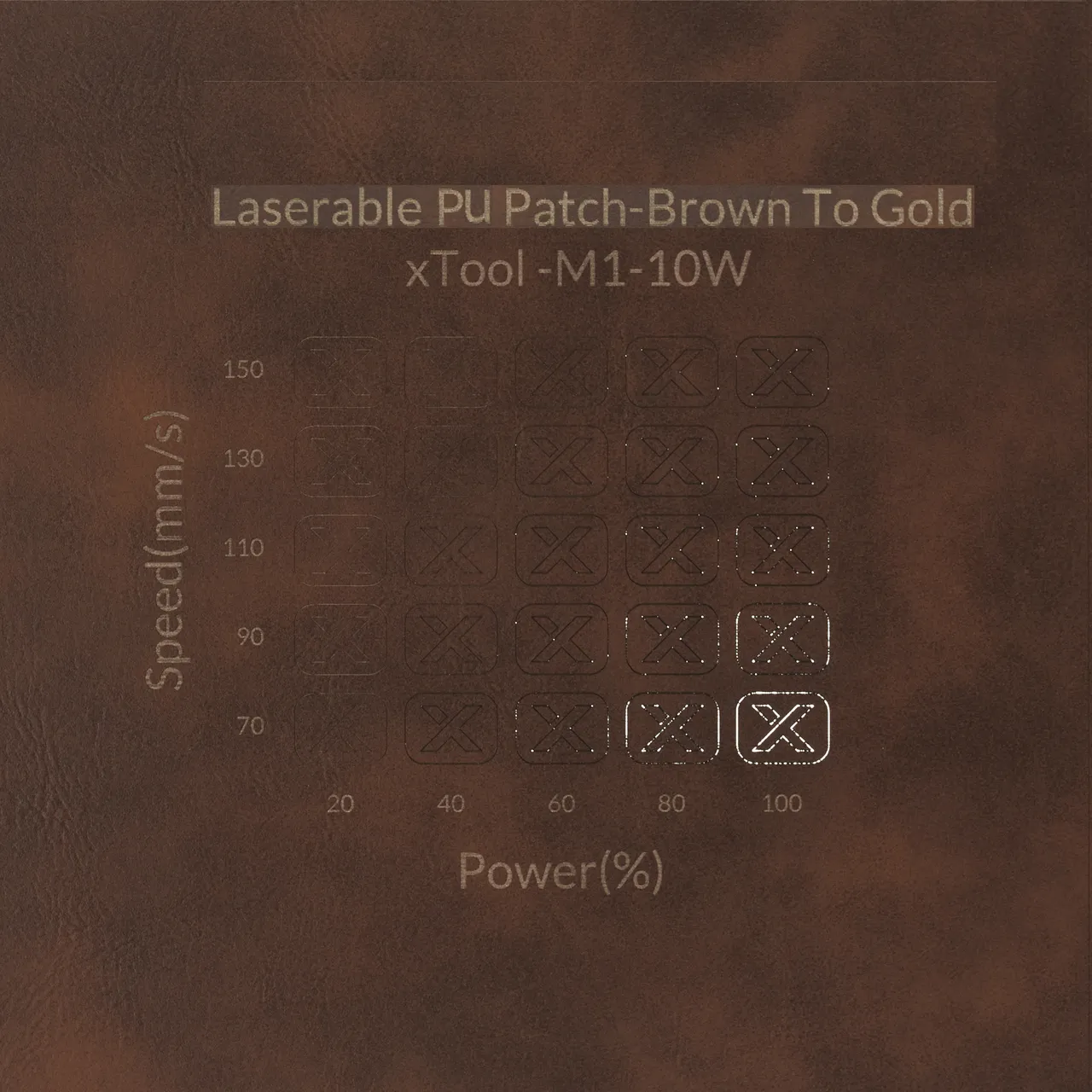 Brown to Gold Hip Flask Laserable PU 6oz(180ml) test grid