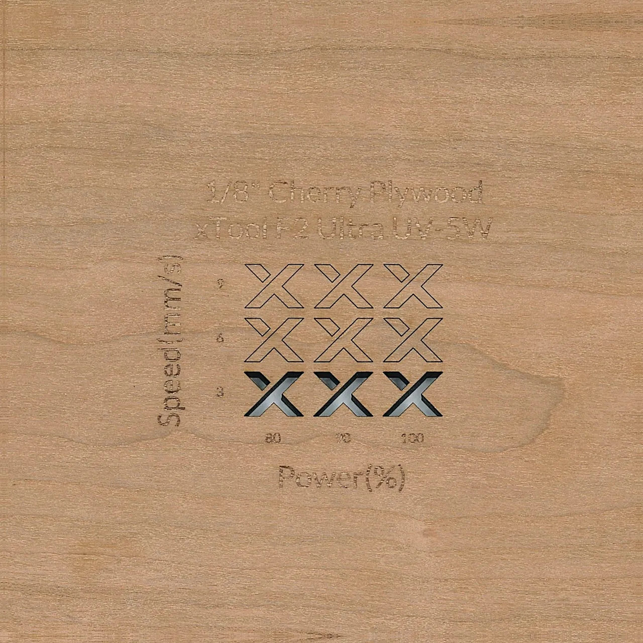 1/8"(3mm) Cherry Plywood test grid