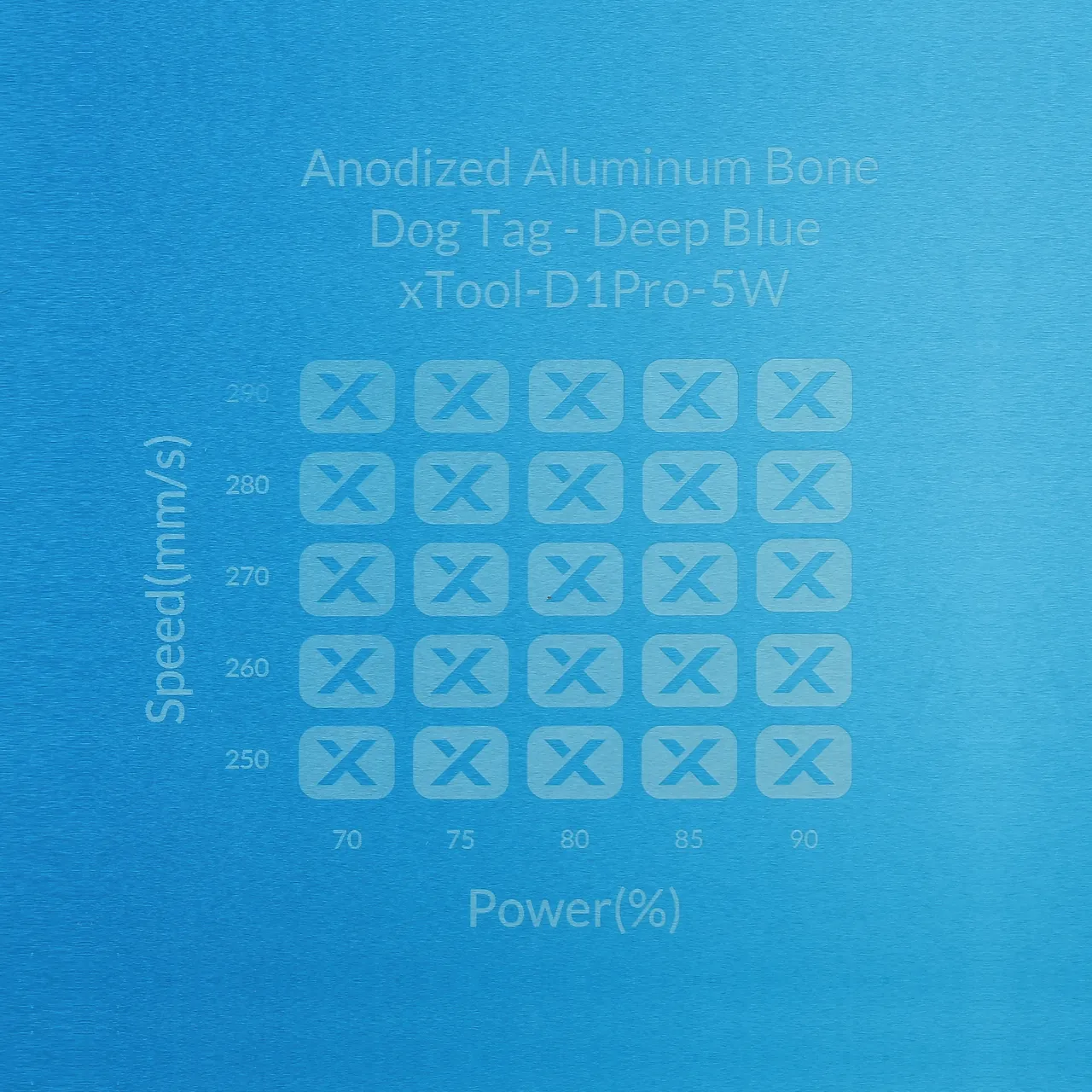 3/64"(1mm) Deep Blue Anodized Aluminum test grid