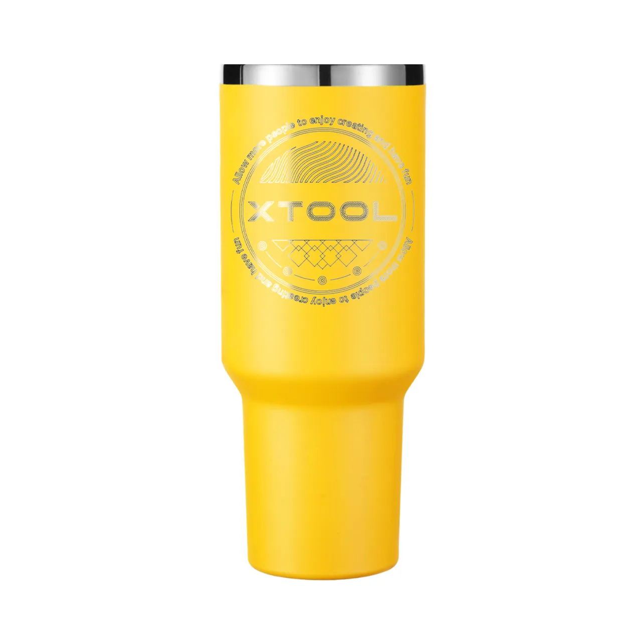 Yellow To Silver Stainless Steel Tumbler with Handle(40oz)