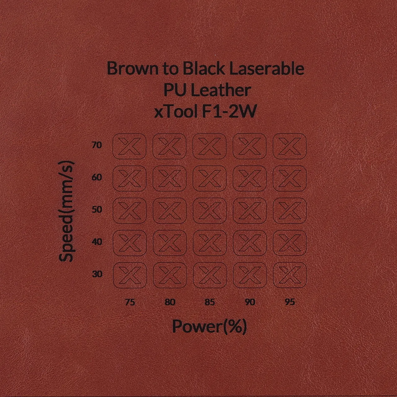 Brown to Black Laserable PU Leather Magnetic Bookmark test grid