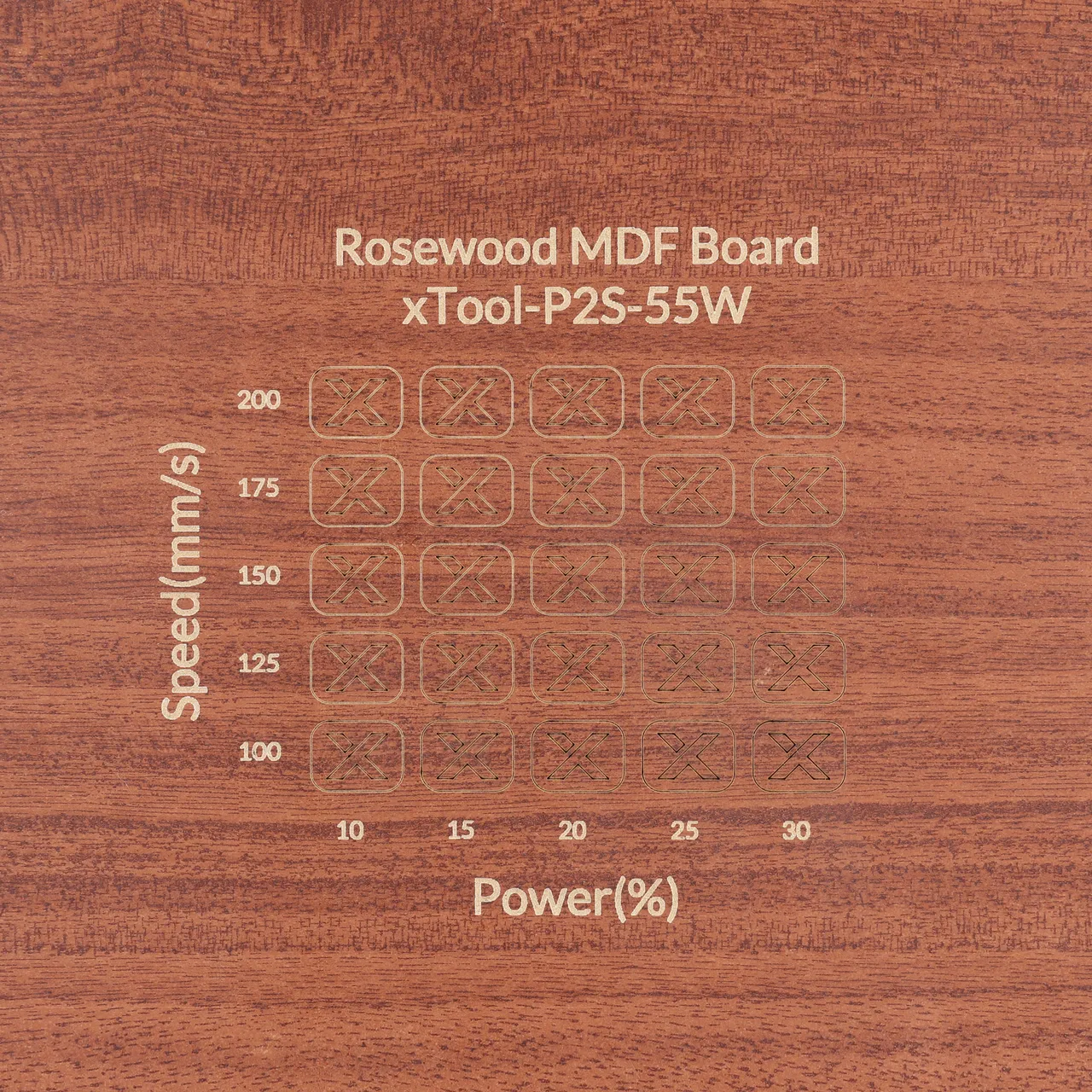 1/8"(3mm) Faux Rosewood MDF Board test grid
