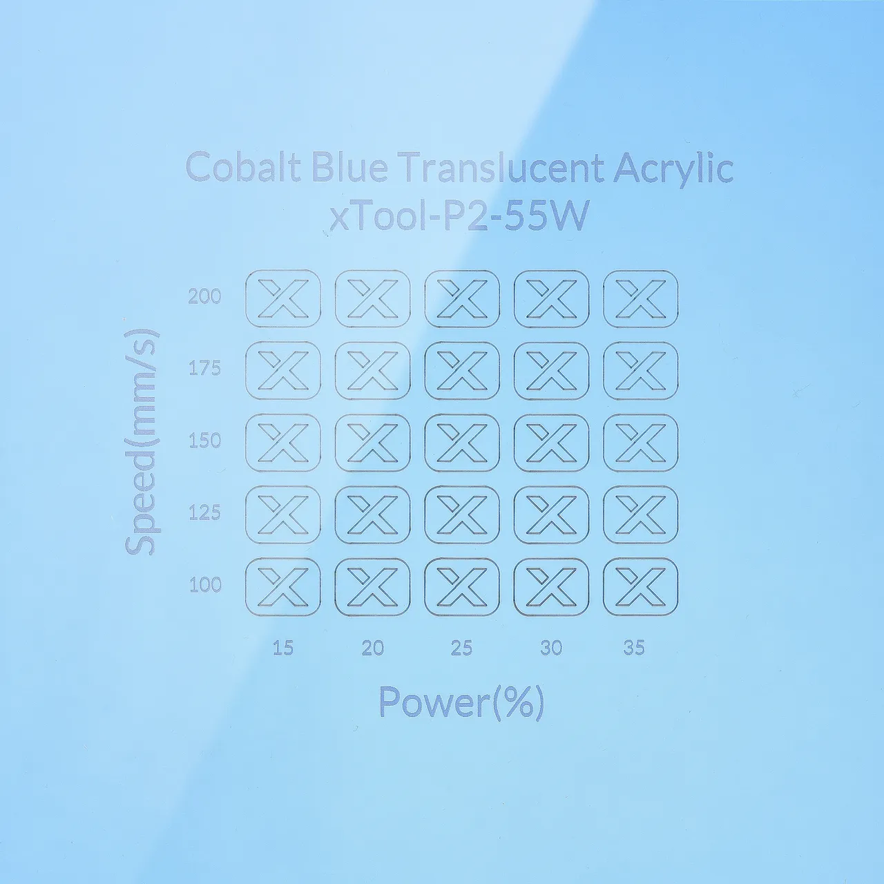 1/8"(3mm) Cobalt Blue Translucent Acrylic test grid