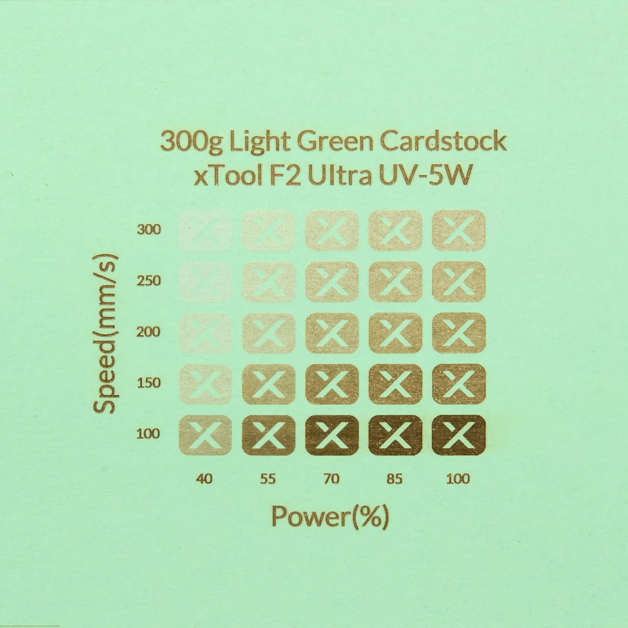 Light Green Cardstock-9oz(300g) test grid