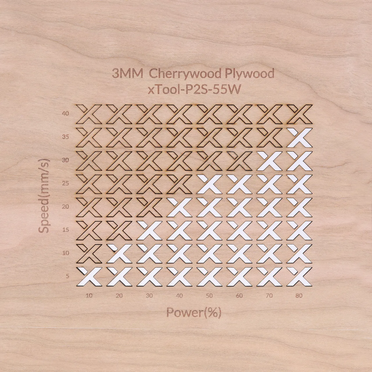 1/8"(3mm) Cherry Plywood test grid