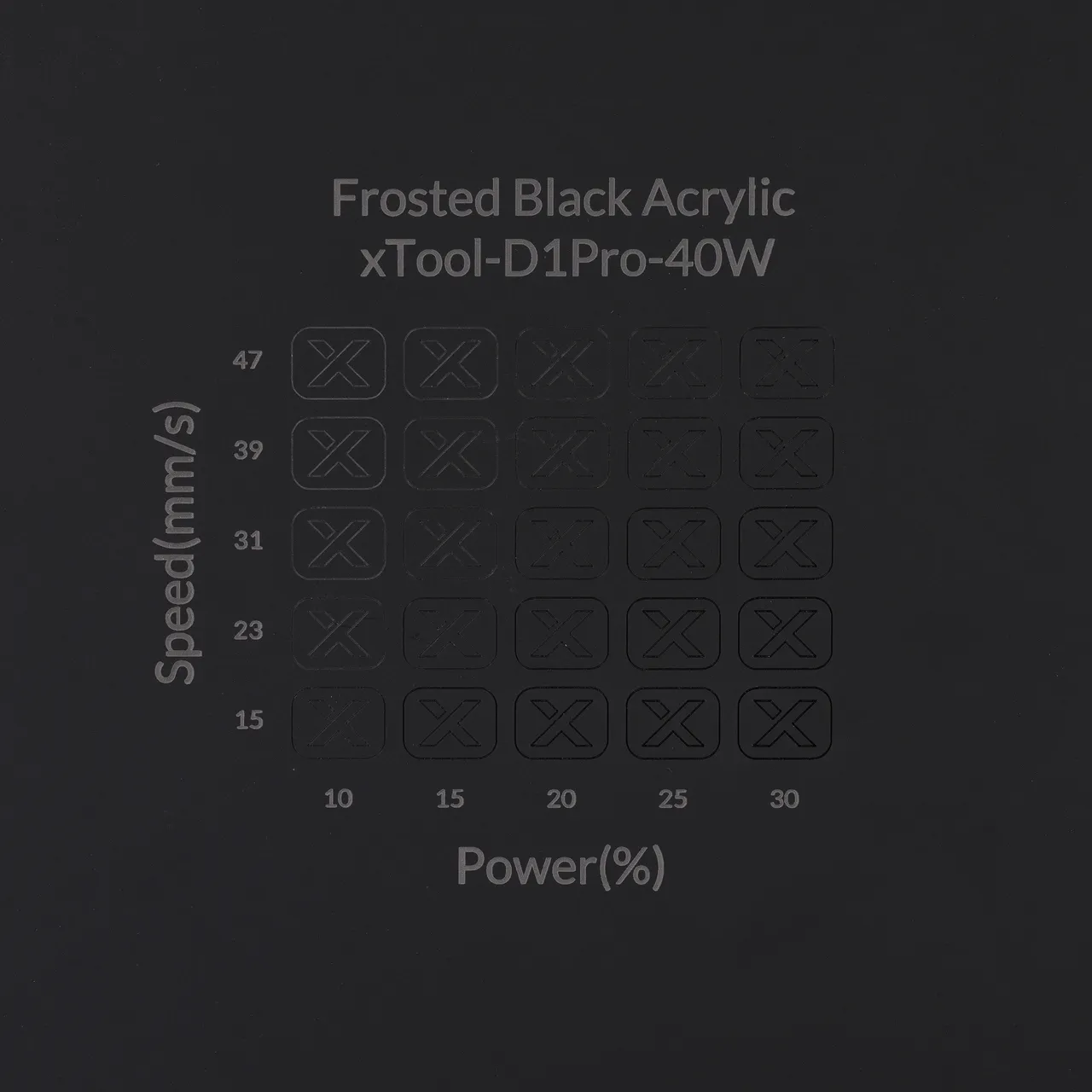1/8"(3mm) Frosted Black Acrylic test grid